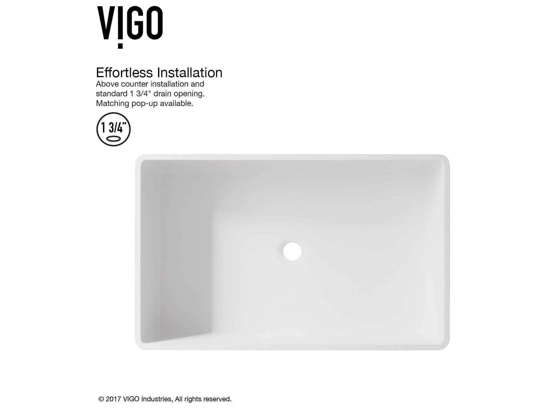 Vigo Magnolia Matte White 21" Rectangular Vessel Bathroom Sink