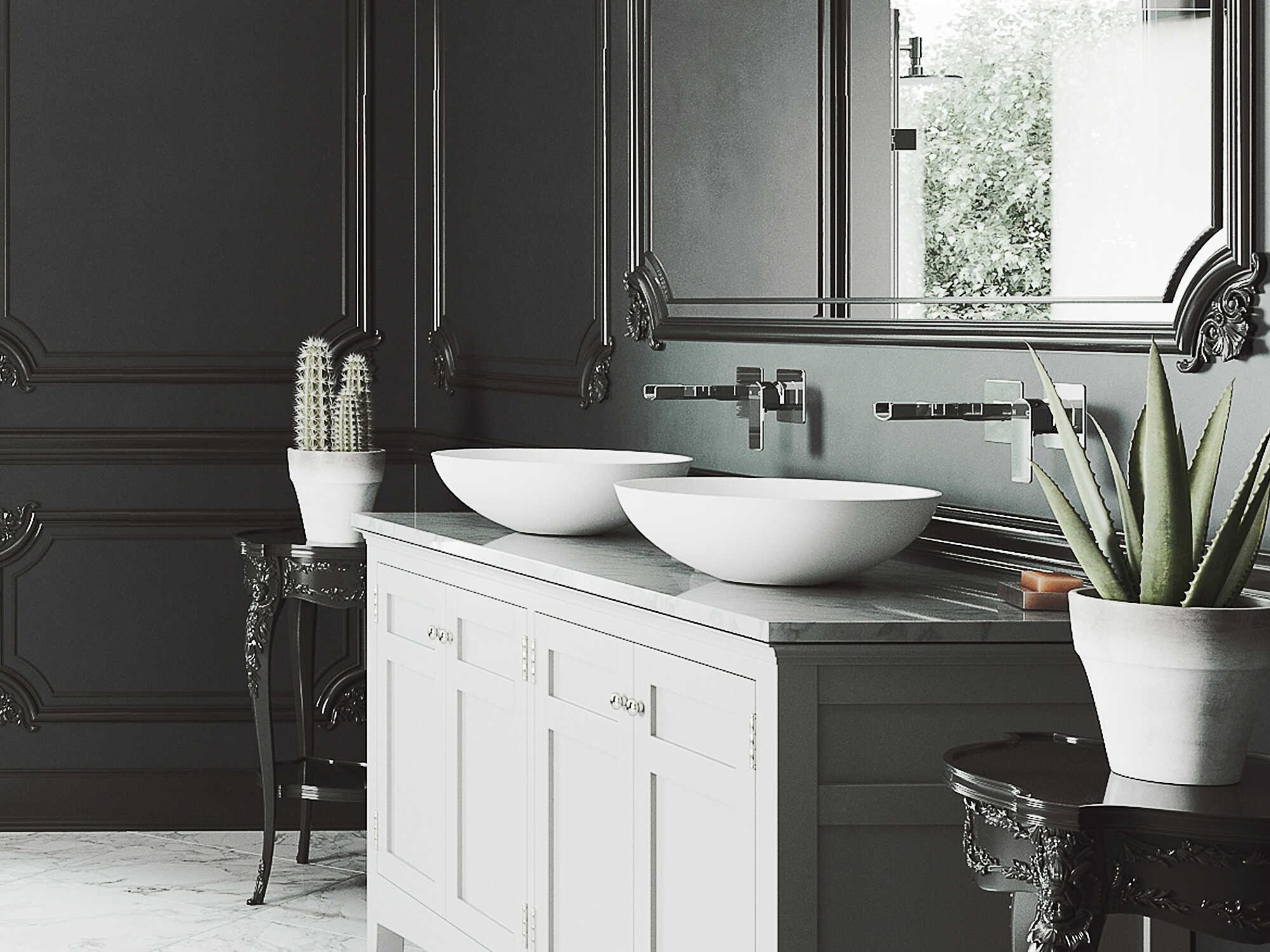 Vigo Lotus Matte Stone Round Vessel Bathroom Sink