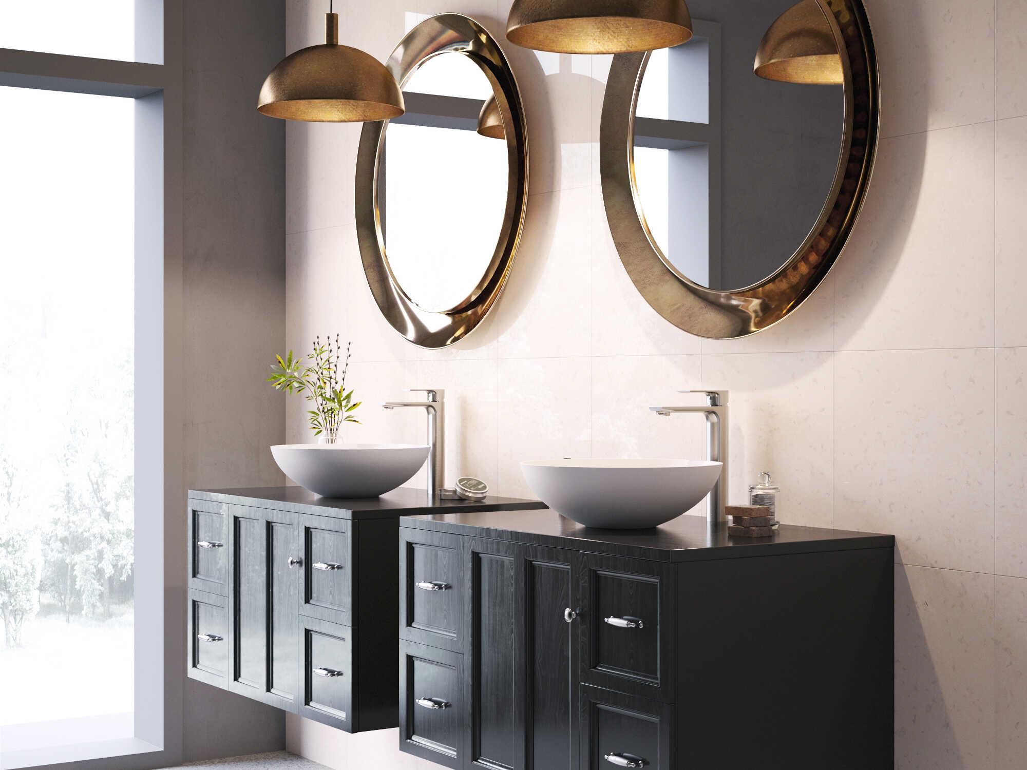 Vigo Lotus Matte Stone Round Vessel Bathroom Sink