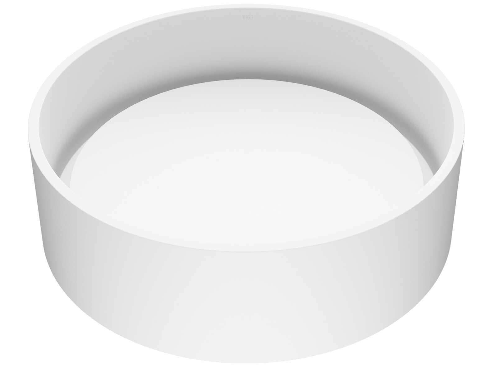 Vigo Anvil Matte Stone Round Vessel Bathroom Sink