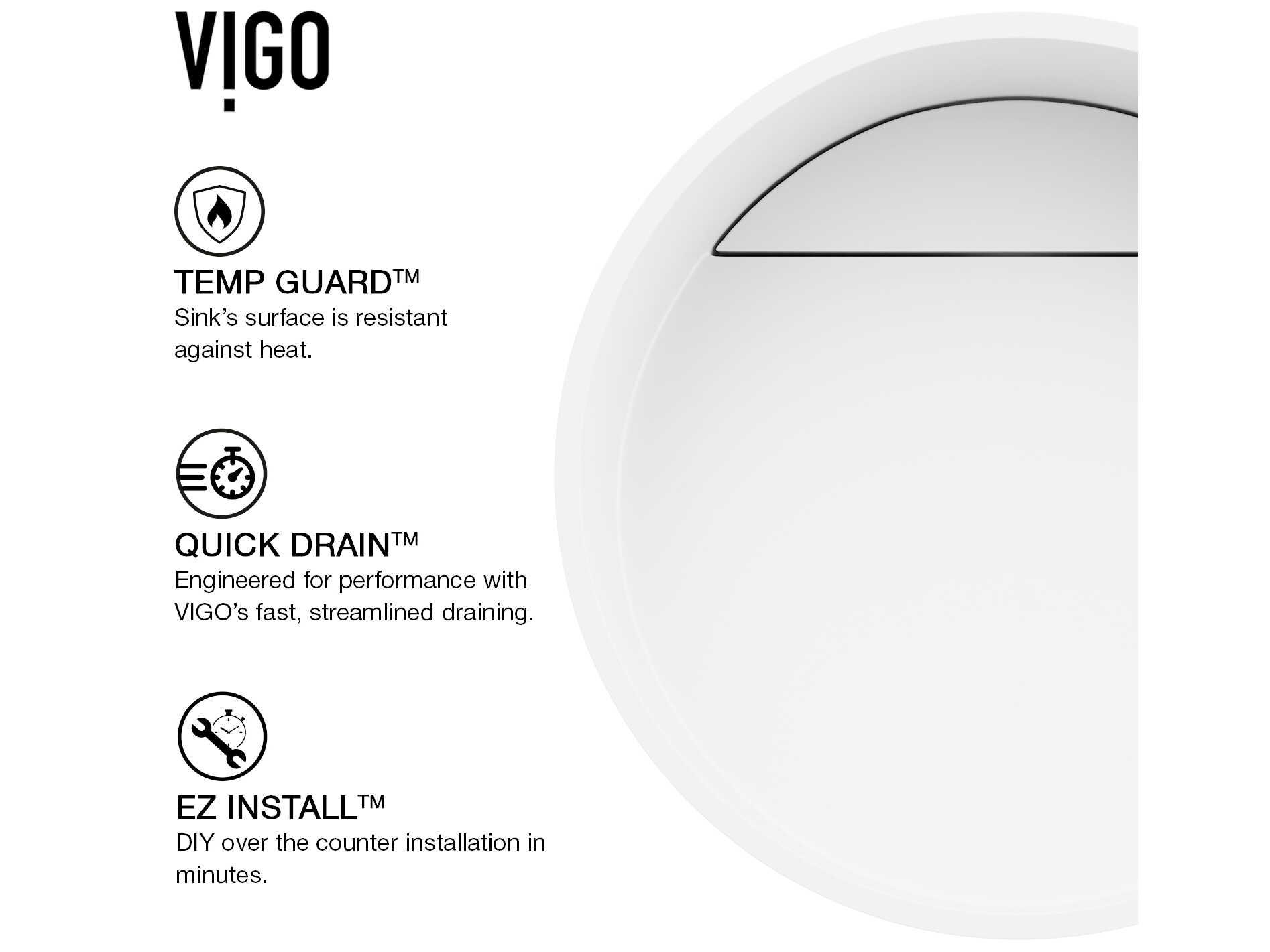 Vigo Starr Matte Stone Round Vessel Bathroom Sink