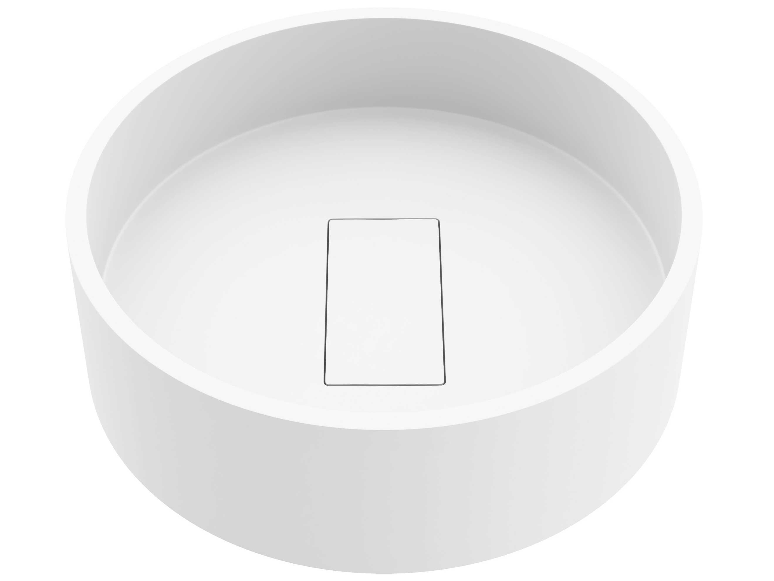 Vigo Bryant Modern White Matte Stone Round Vessel Bathroom Sink