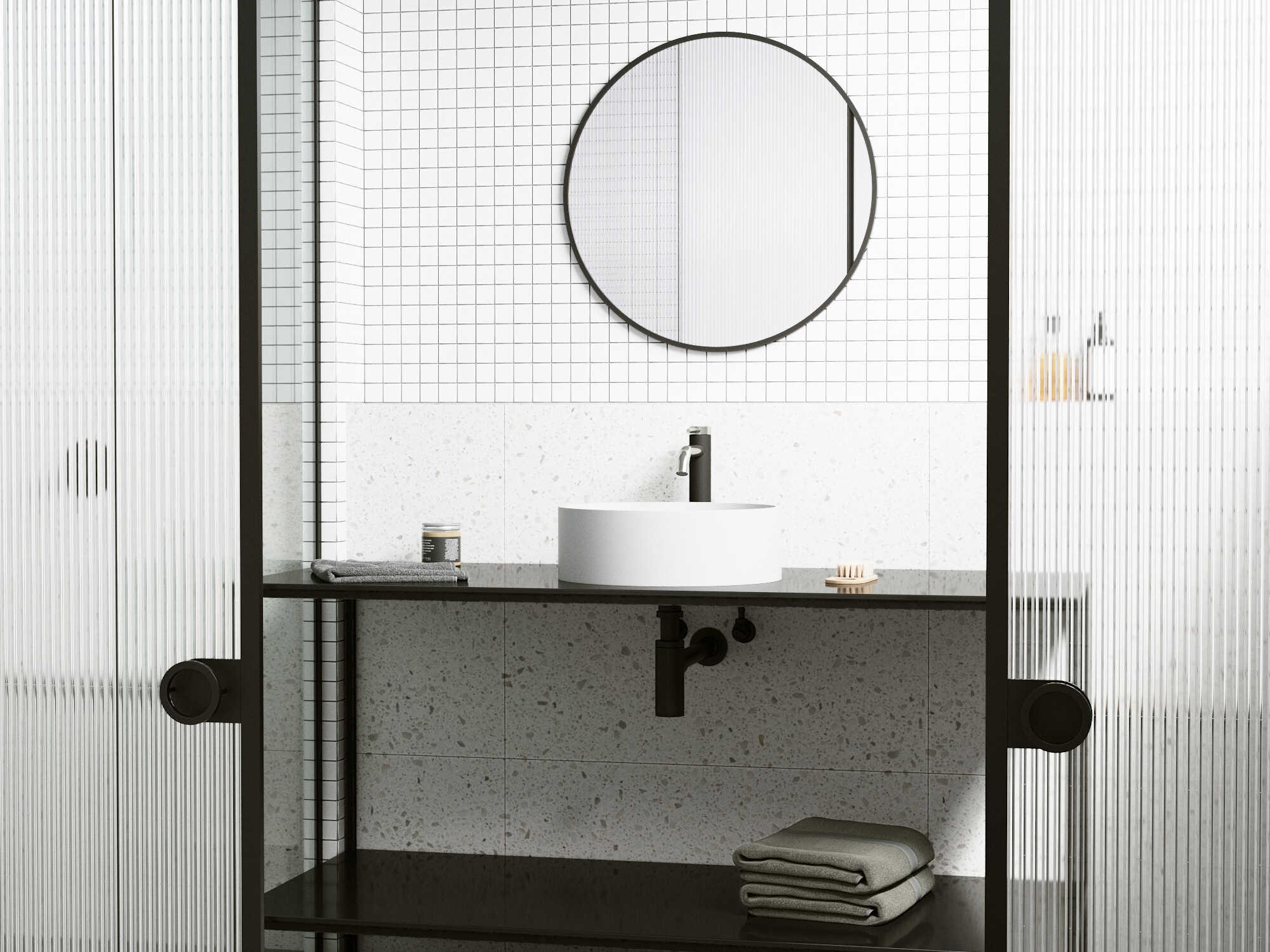 Vigo Bryant Modern White Matte Stone Round Vessel Bathroom Sink