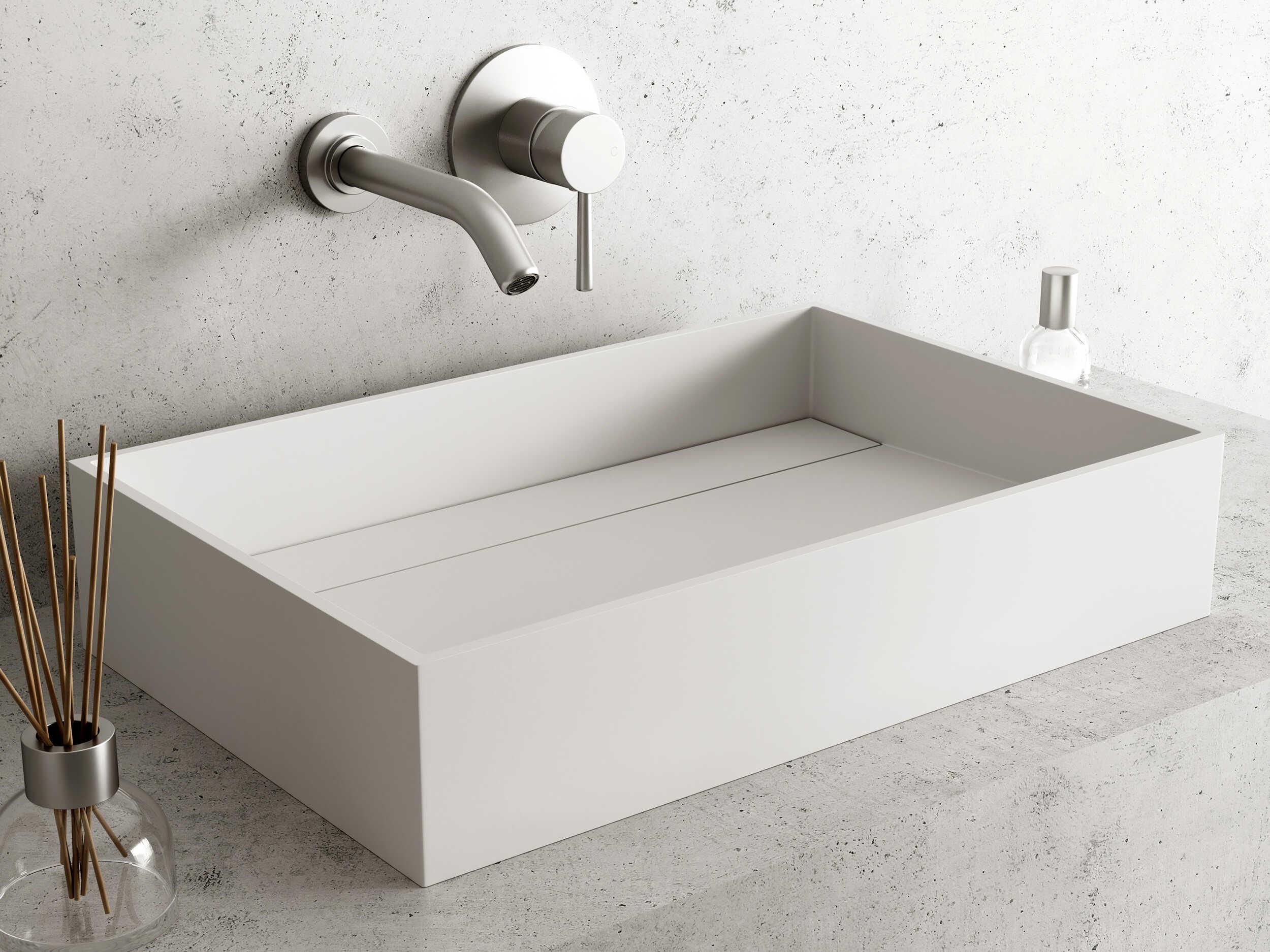 Vigo Montauk Matte StoneRectangular Vessel Bathroom Sink