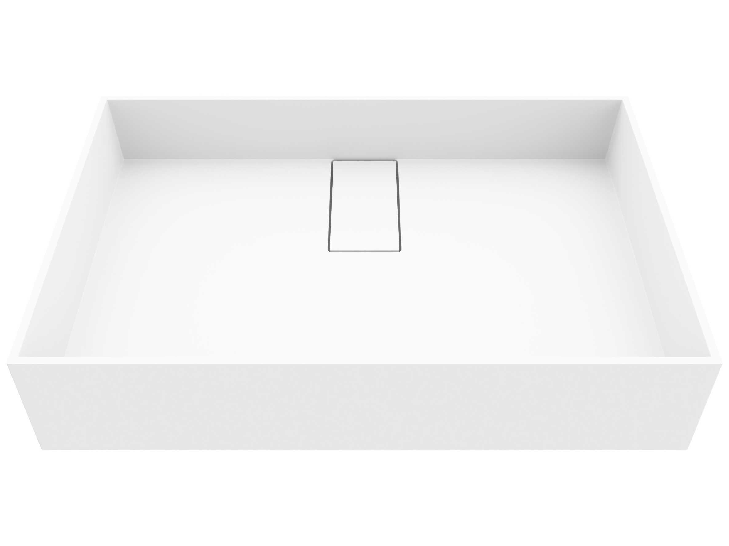 Vigo Bryant Modern White Matte Stone Rectangular Vessel Bathroom Sink