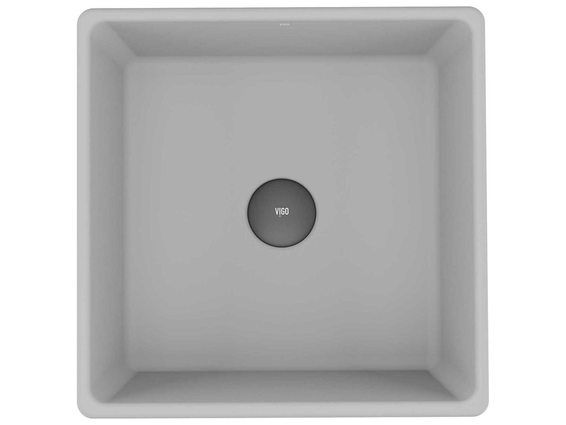 Vigo Aster Concrete Square Vessel Bathroom Sink