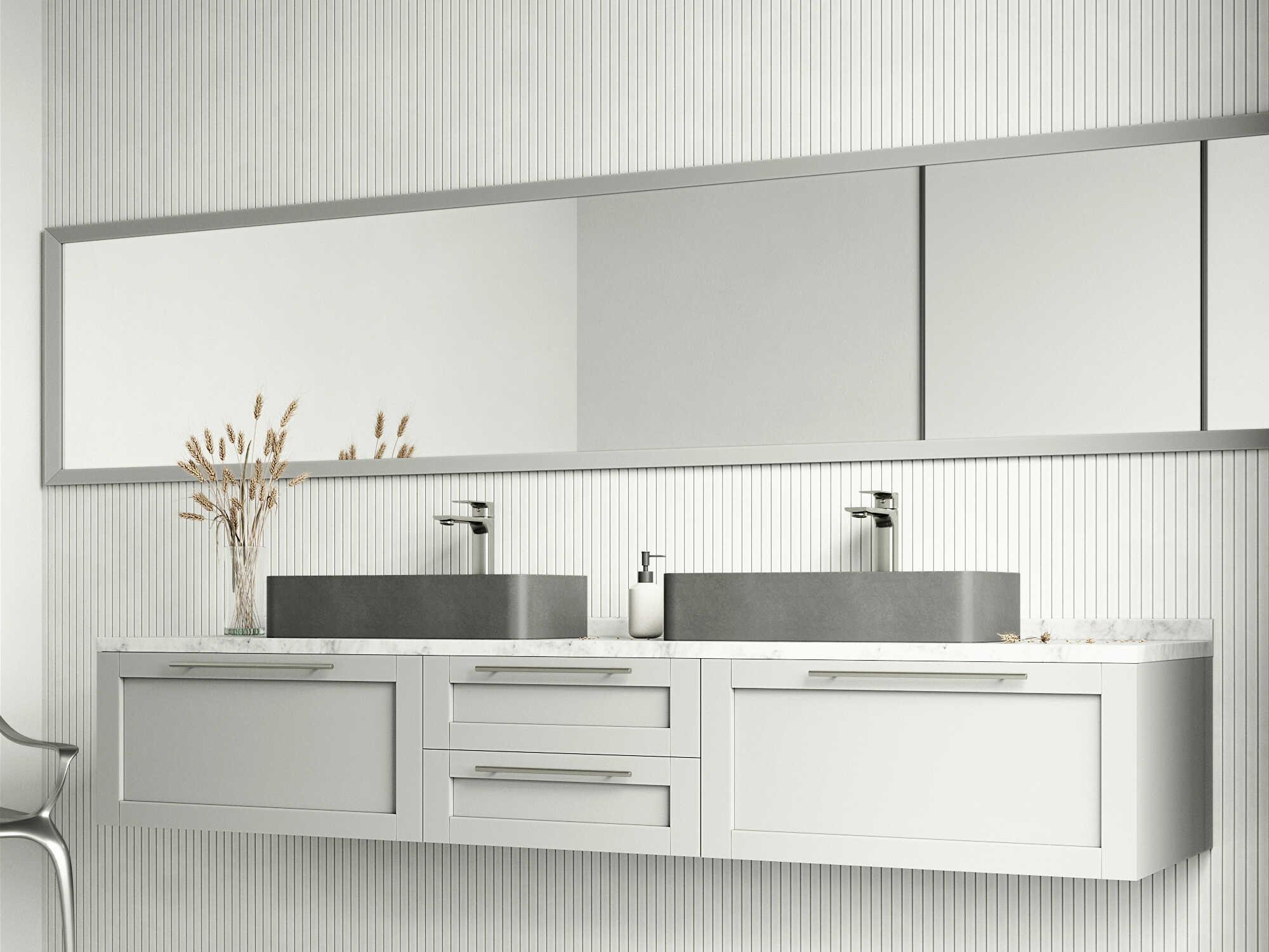 Vigo Palazzo Gothic Gray Concreto Stone Rectangular Vessel Bathroom Sink