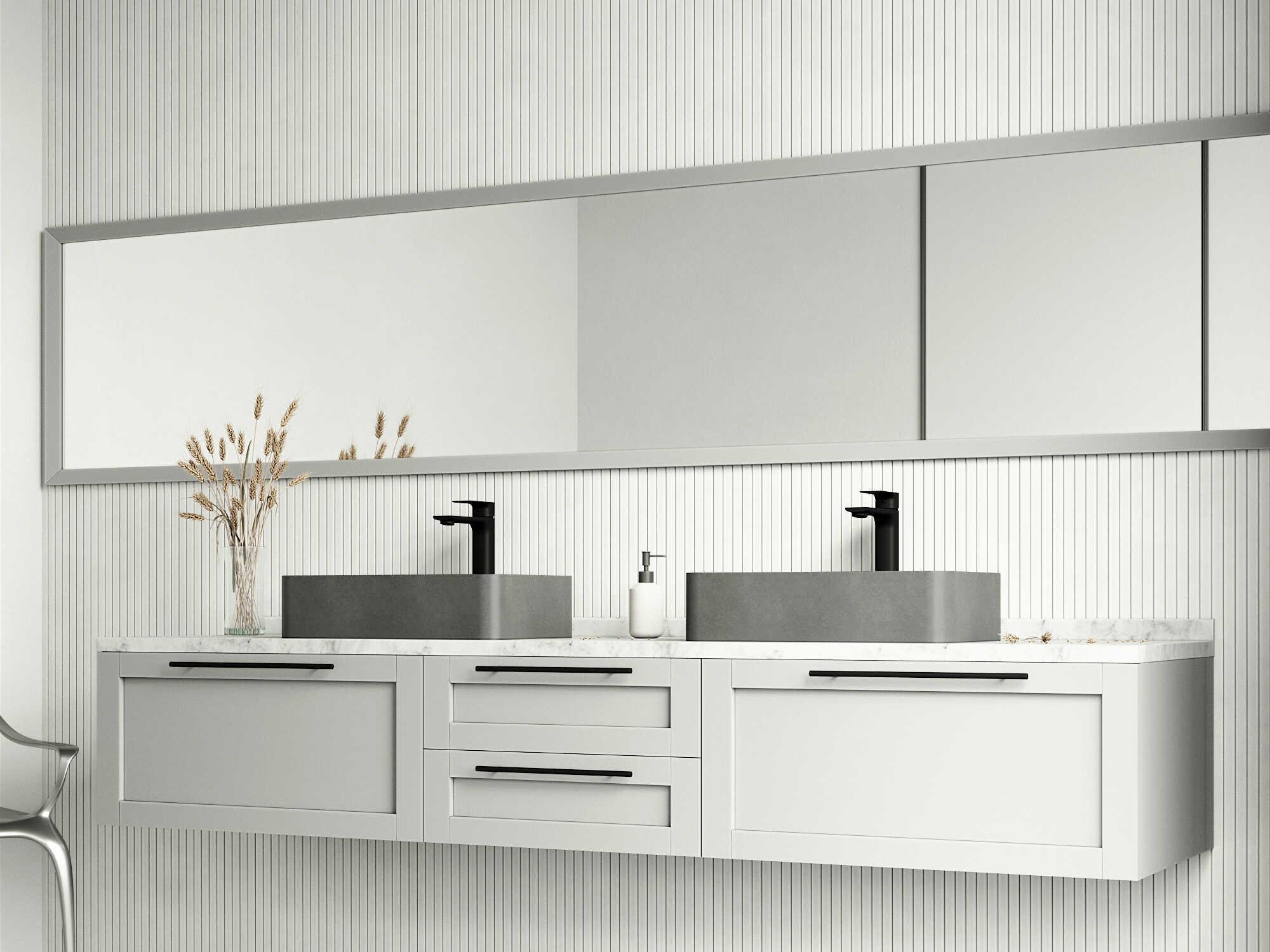 Vigo Cordoba Gothic Gray Concreto Stone Rectangular Vessel Bathroom Sink