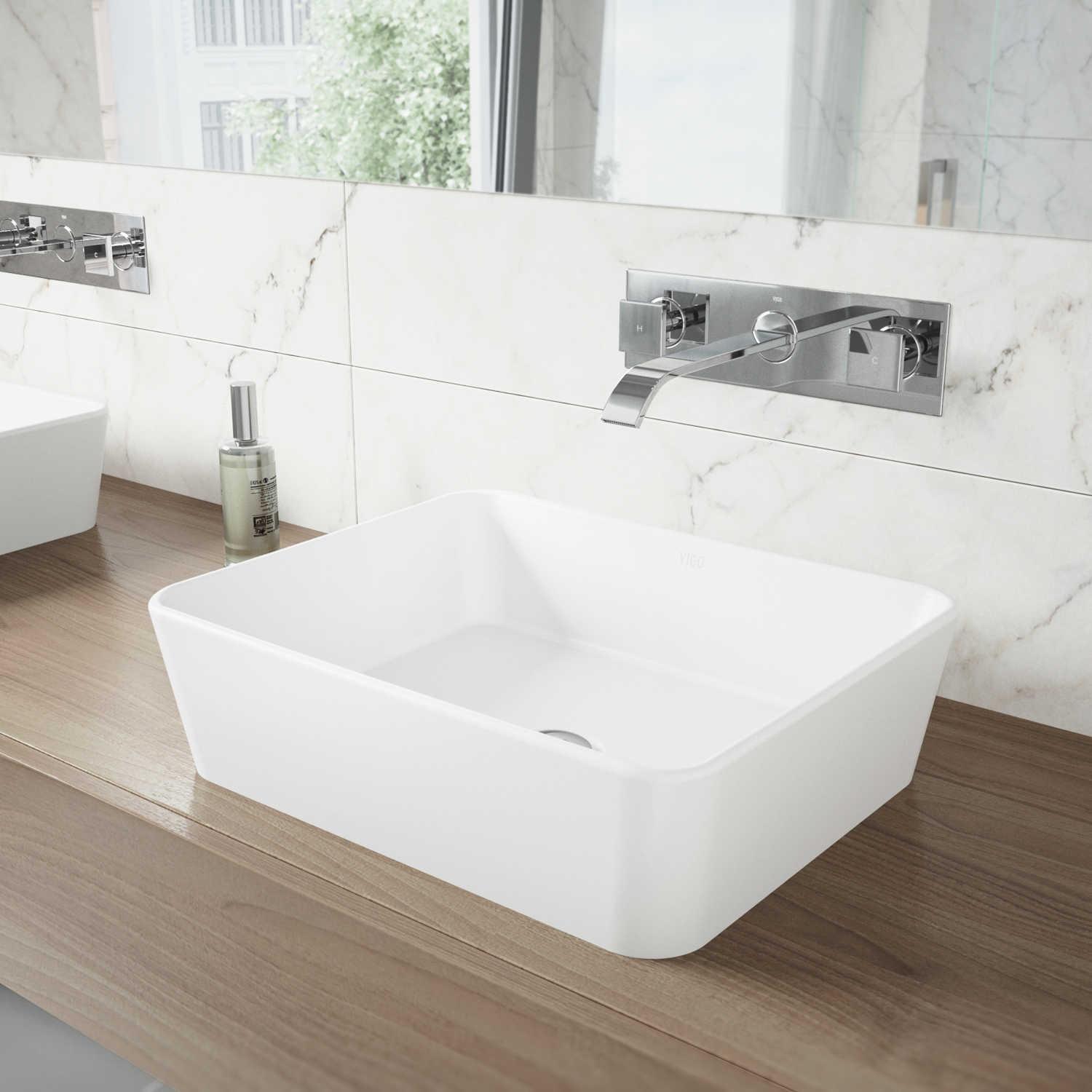 Vigo Titus Chrome 2-Handle Wall-Mount Bathroom Faucet