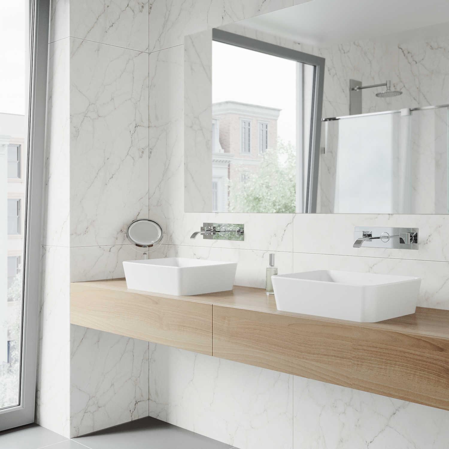 Vigo Titus Chrome 2-Handle Wall-Mount Bathroom Faucet