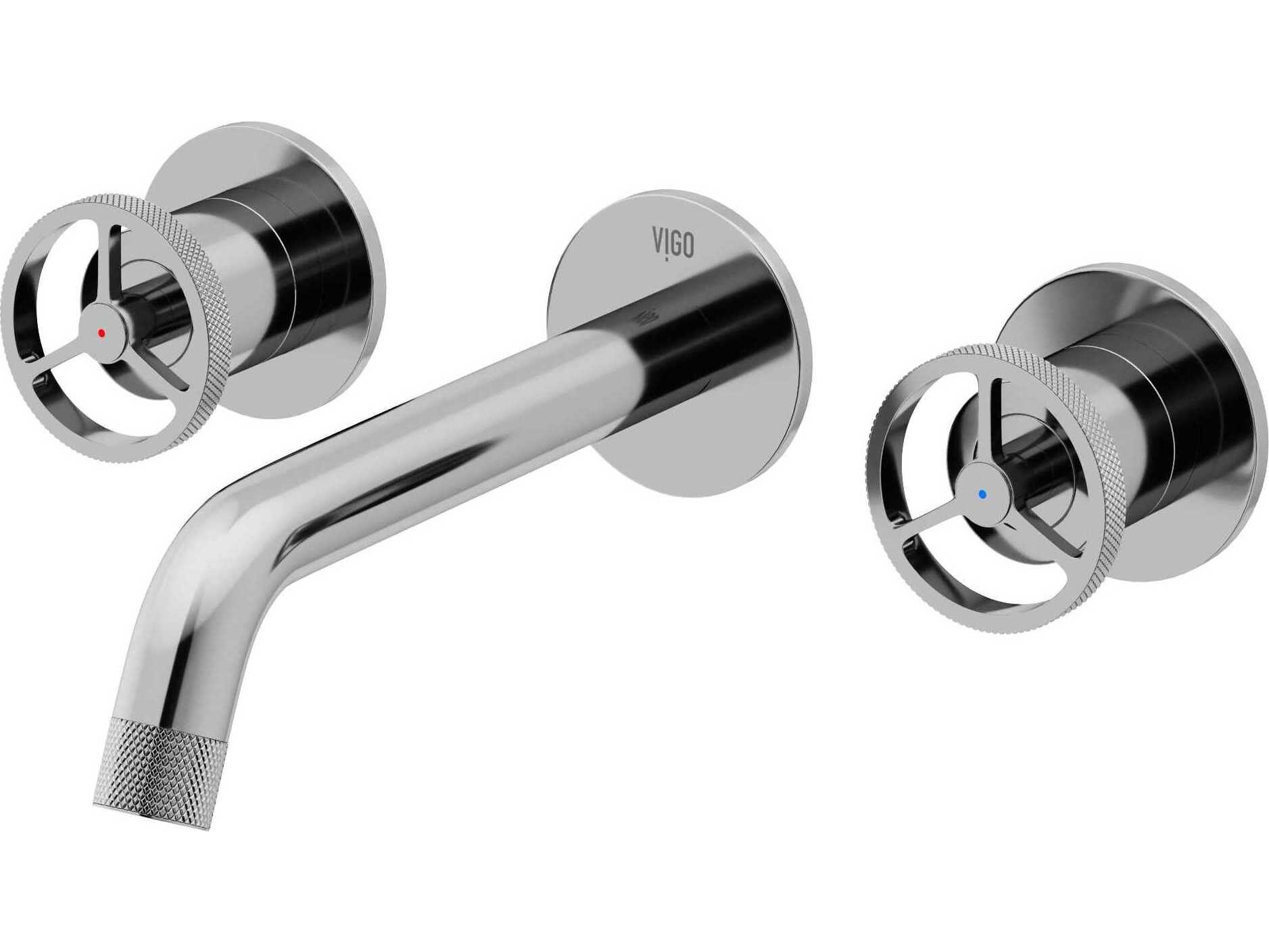 Vigo Cass Two Handle Wall Mount Bathroom Faucet