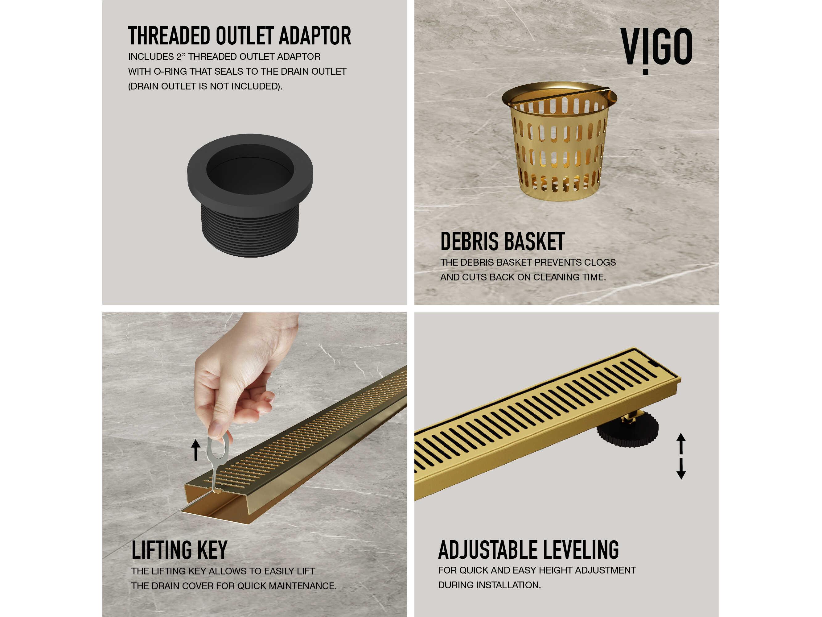 Vigo Elan 36" Linear Shower Drain