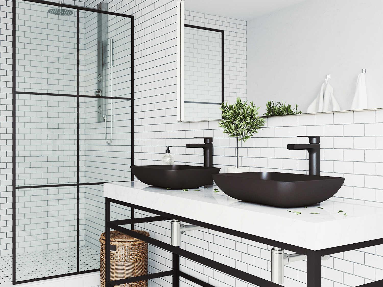 Vigo Sottile Matte Shell 18" Rectangular Vessel Bathroom Sink