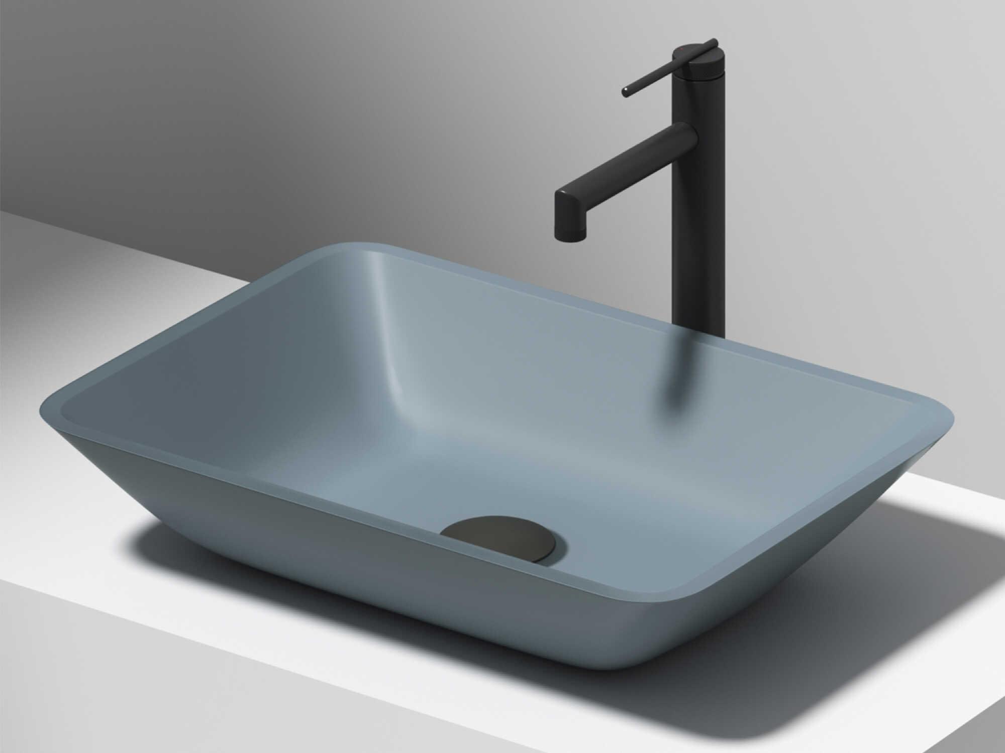 Vigo Matte Shell Sottile Metallic Glass Rectangular Vessel Bathroom Sink