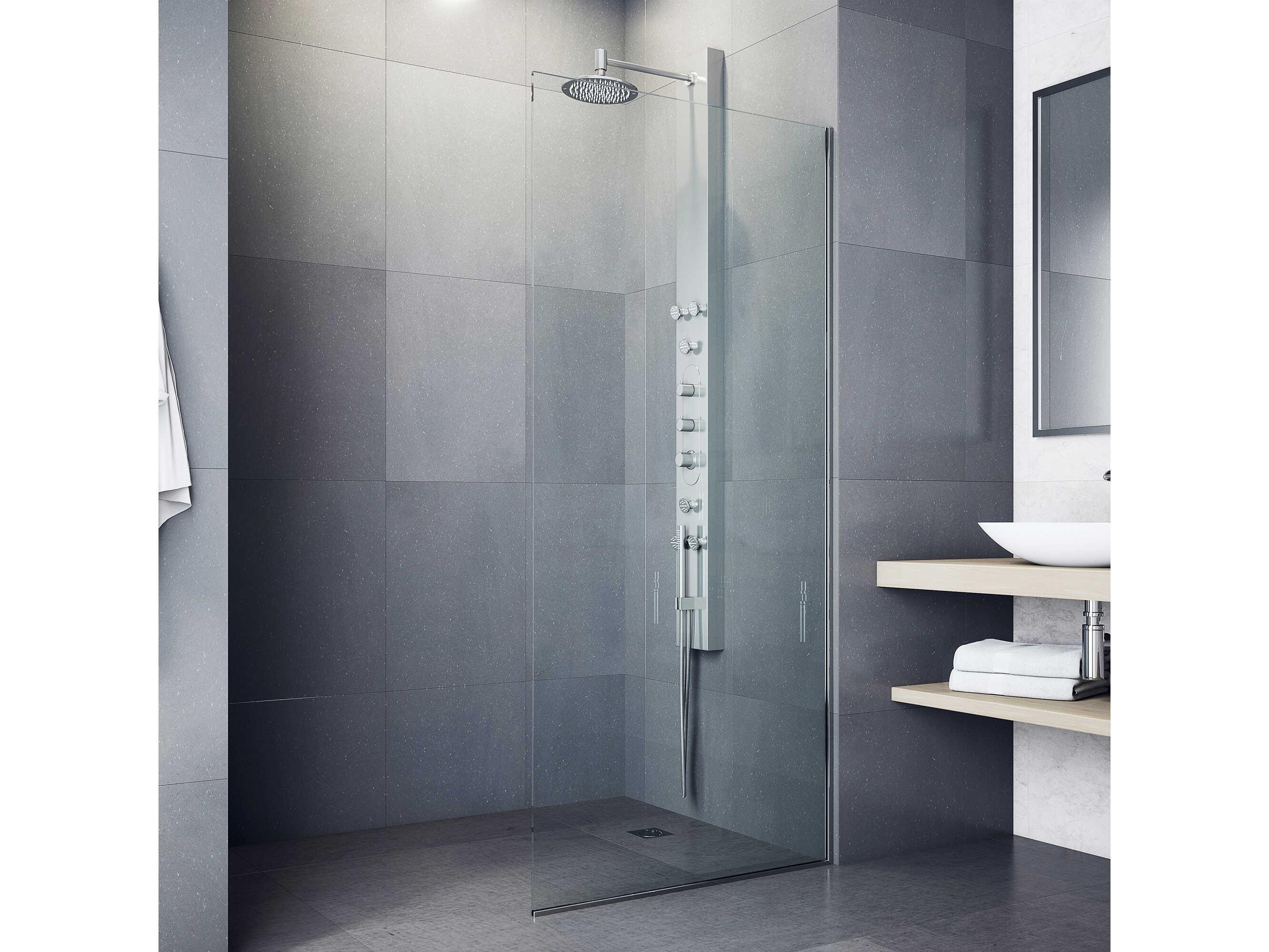 Vigo Dilana Stainless Steel 6-Jet Shower Panel System with Adjustable Round Head and Hand Shower Wand