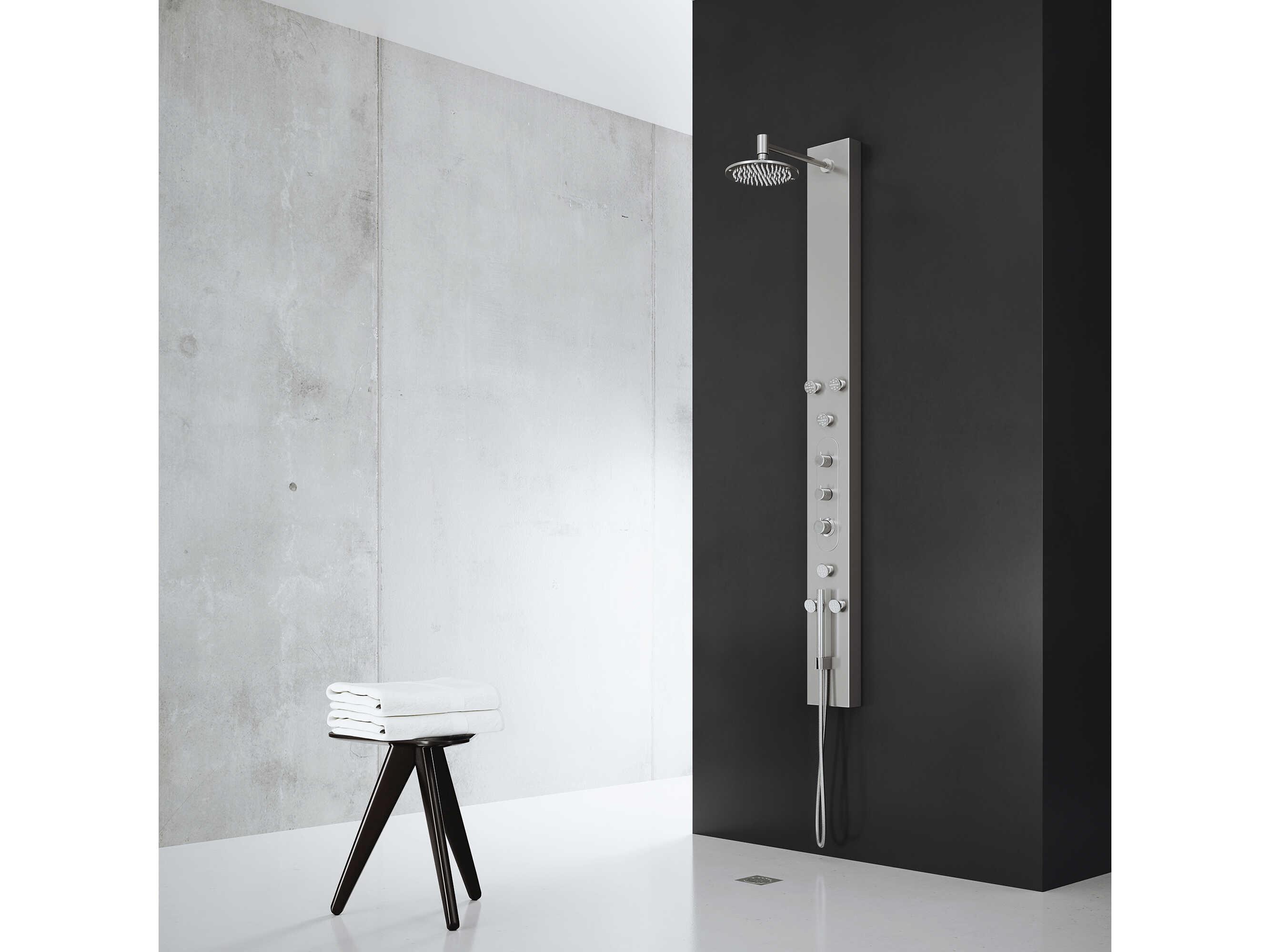 Vigo Dilana Stainless Steel 6-Jet Shower Panel System with Adjustable Round Head and Hand Shower Wand