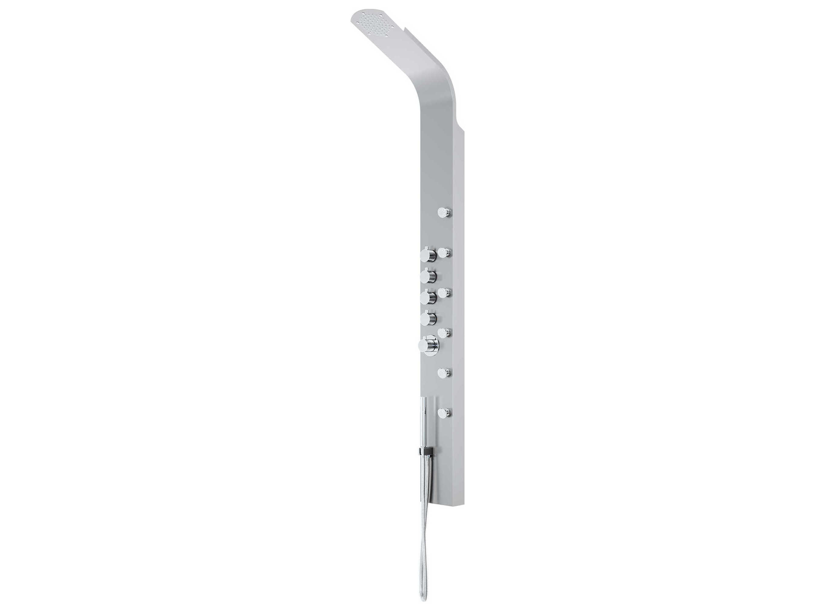 Vigo Brielle Stainless Steel 6-Jet Shower Panel System with Fixed Rainhead and Hand Shower Wand
