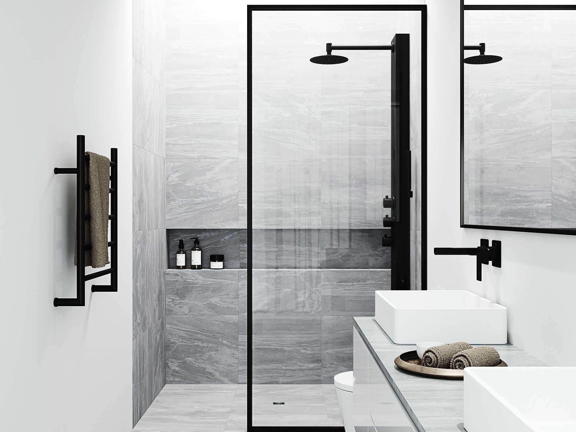 Vigo Ellington Matte Black 4-Spray Massage Jet Shower Panel System