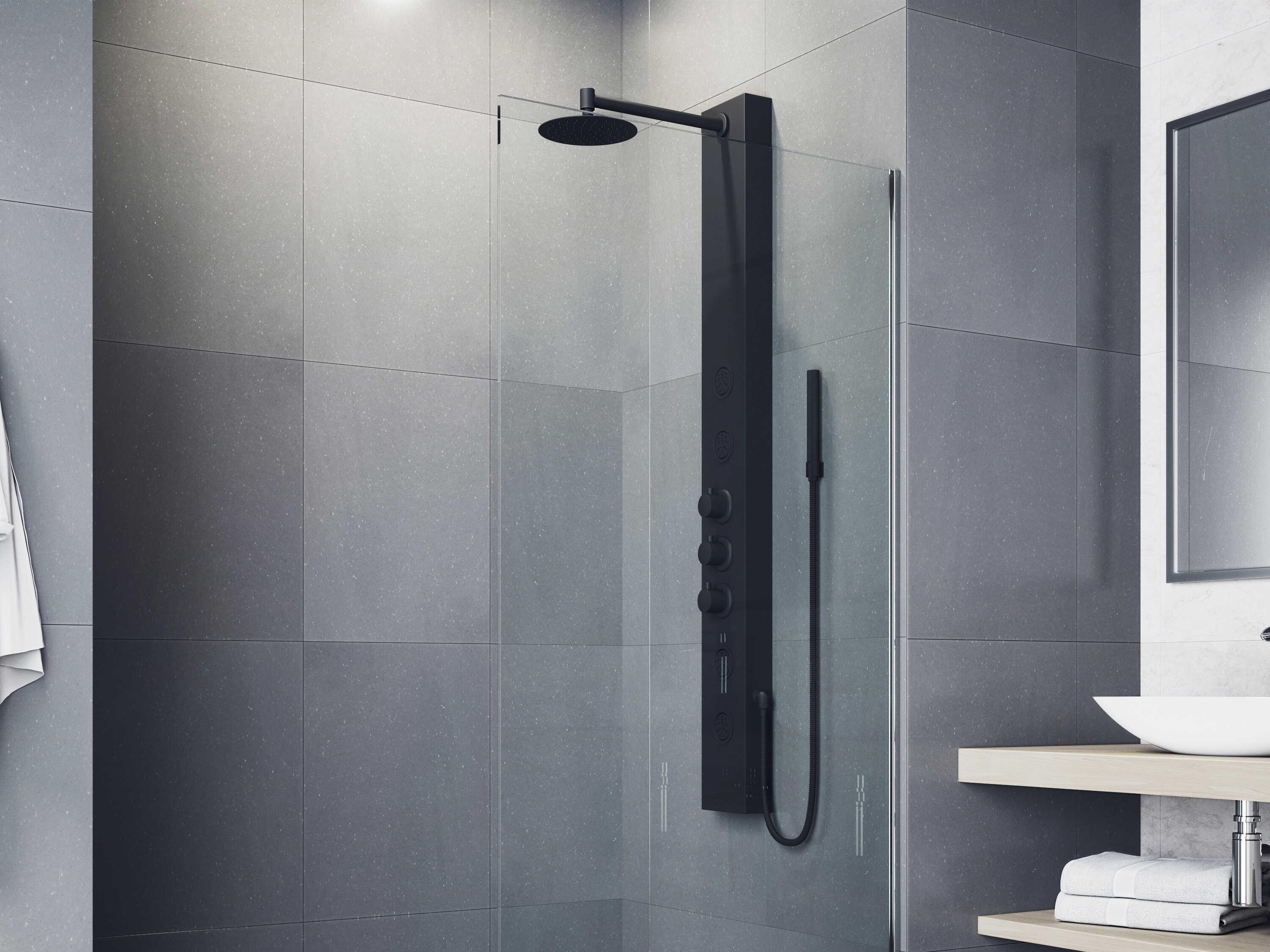 Vigo Ellington Matte Black 4-Spray Massage Jet Shower Panel System