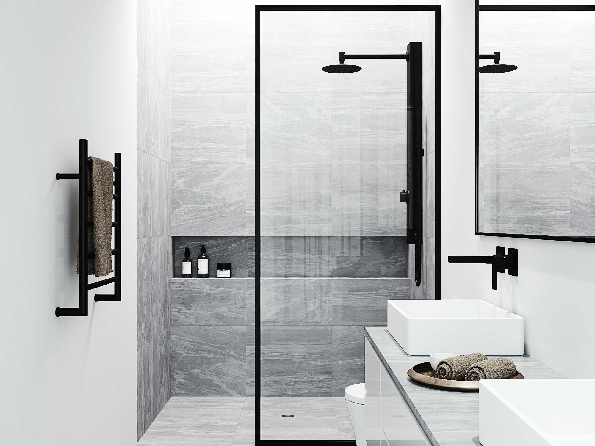 Vigo Gardenia Matte Black Retro-Fit 2-Spray Massage Jet Shower Panel System