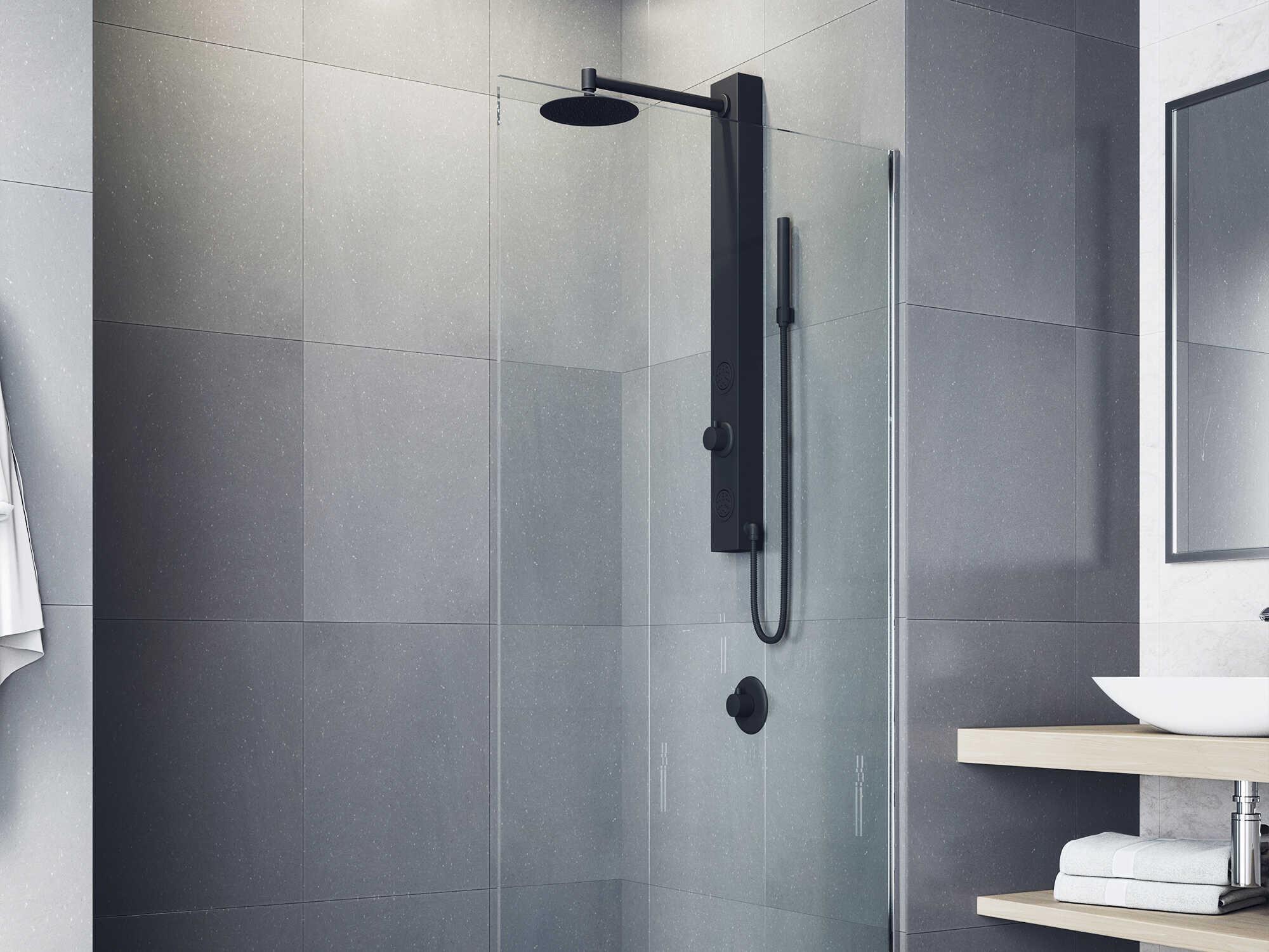 Vigo Gardenia Matte Black Retro-Fit 2-Spray Massage Jet Shower Panel System