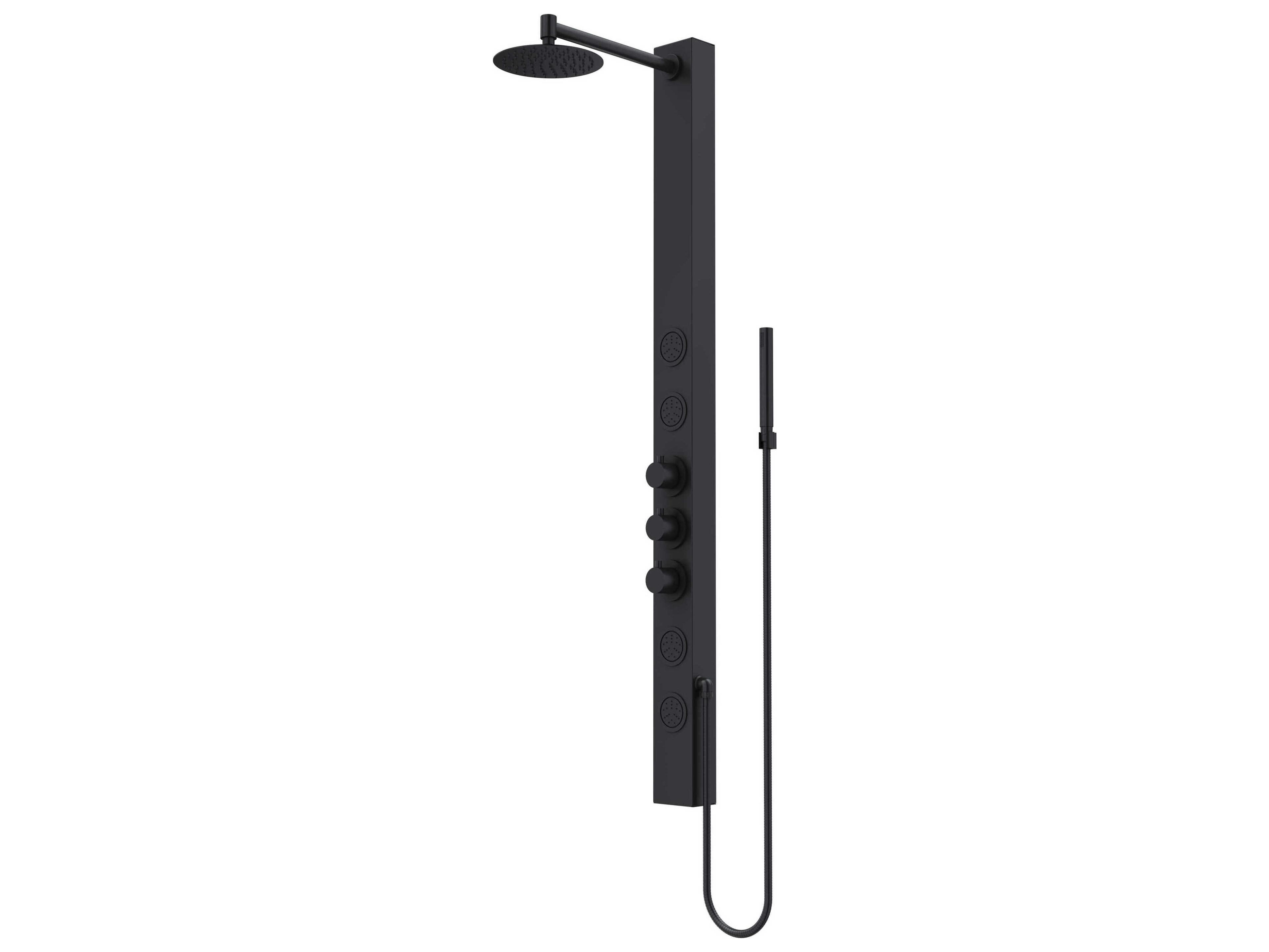 Vigo Sutton 4-Jet Shower Panel System with Adjustable Round Head and Hand Shower Wand