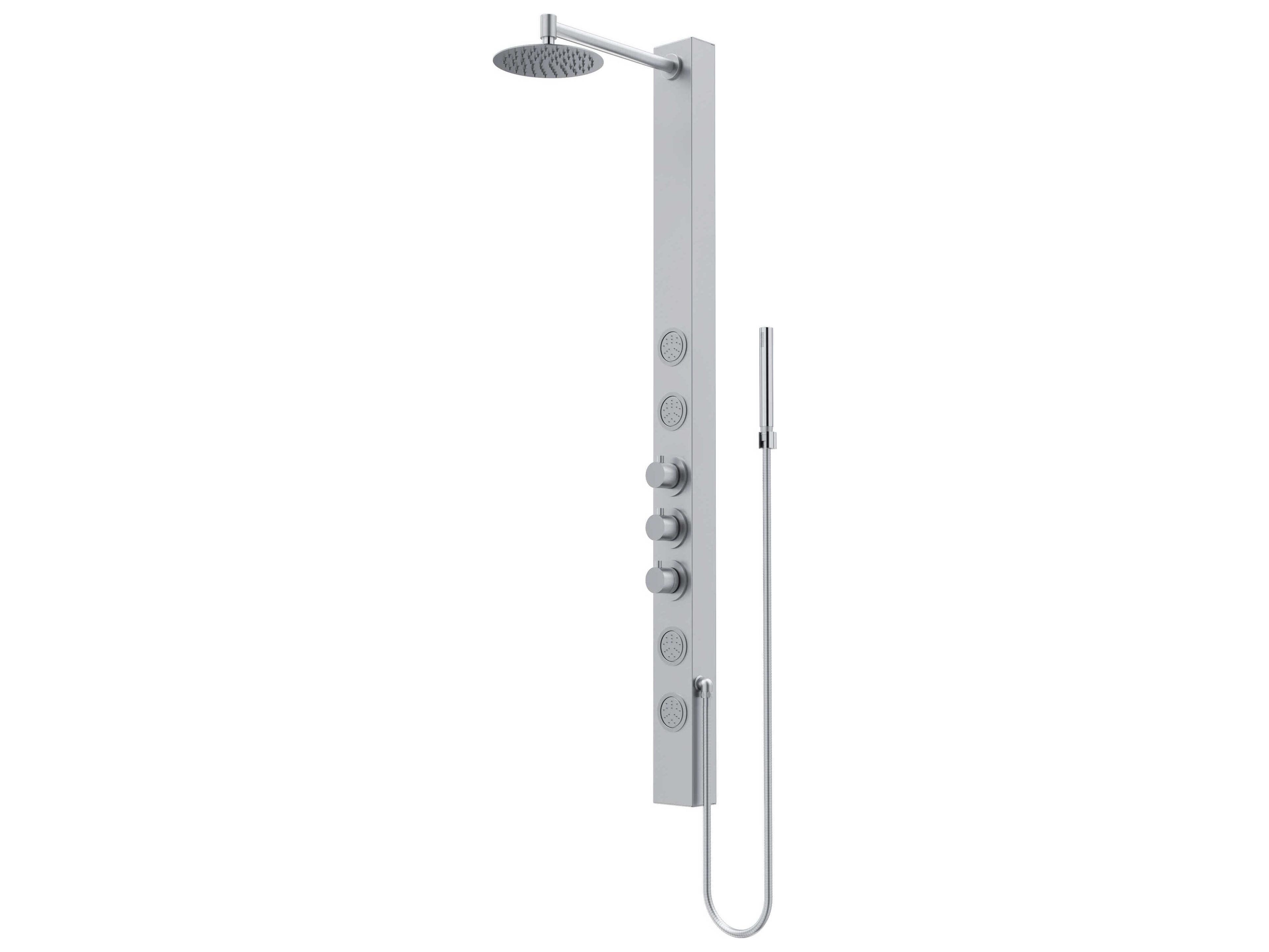 Vigo Sutton 4-Jet Shower Panel System with Adjustable Round Head and Hand Shower Wand