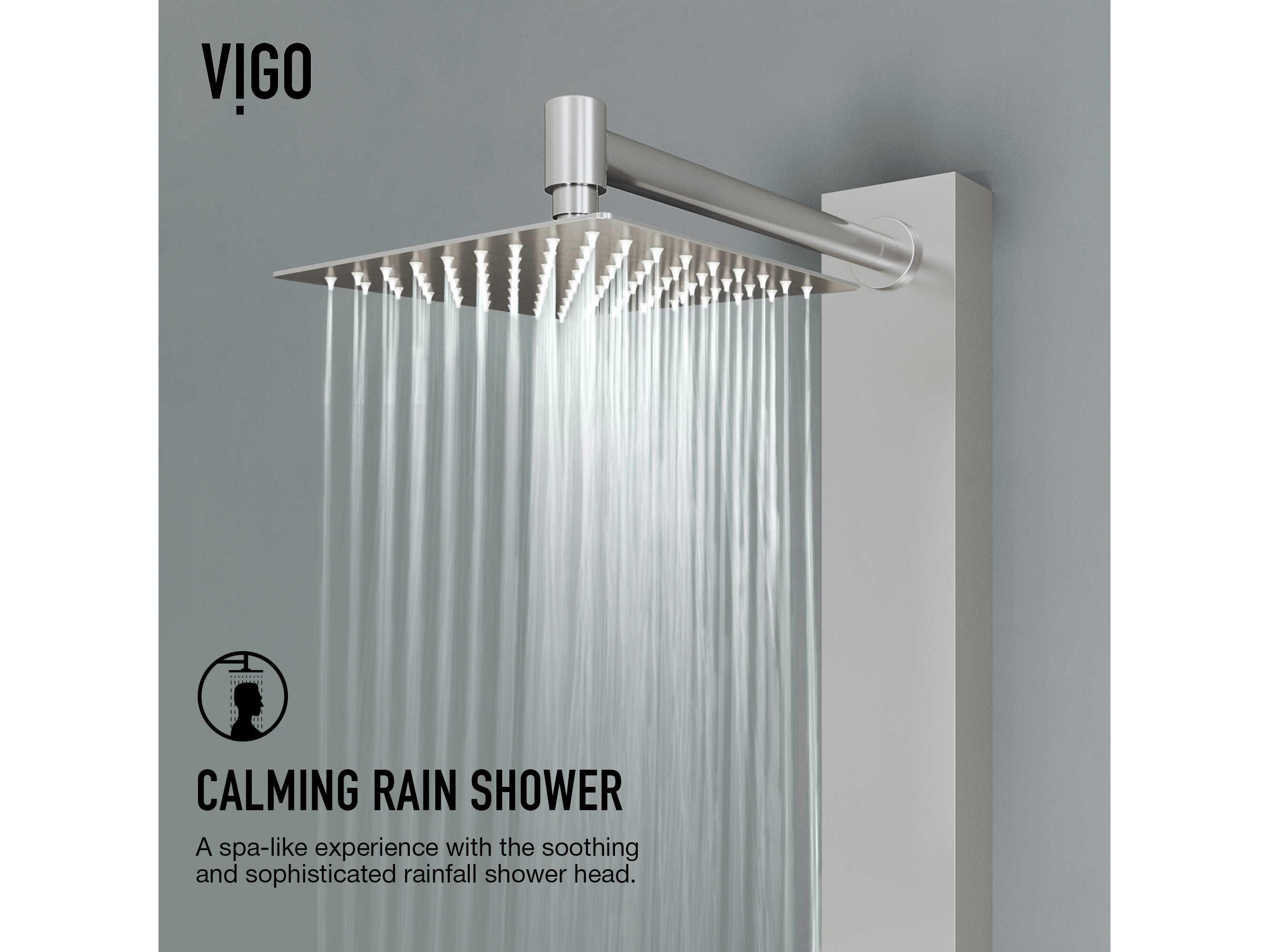 Vigo Bowery 4-Jet Shower Panel System with Square Shower Head, Tub Filler and Hand Shower