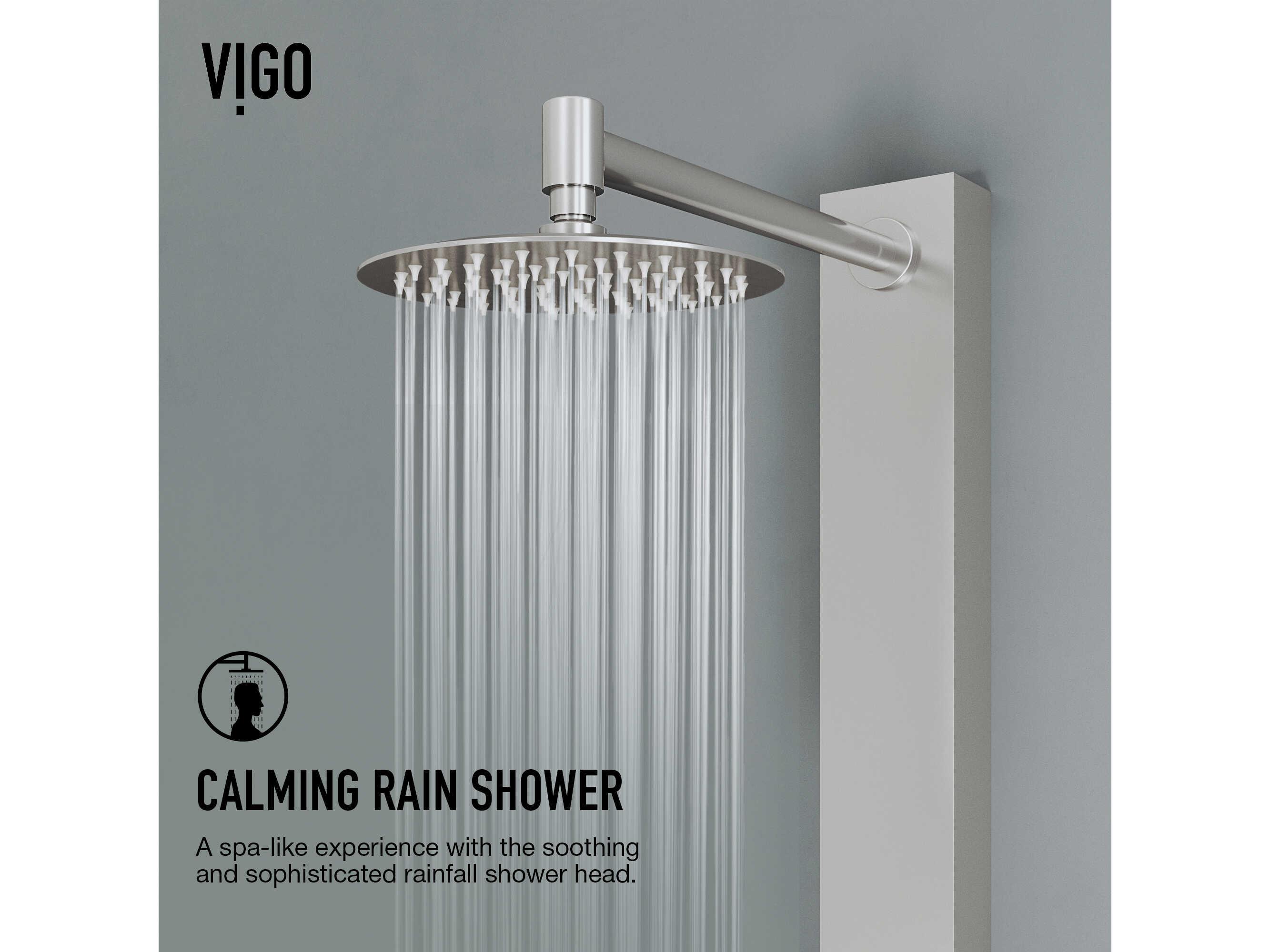 Vigo Bowery 4-Jet Shower Panel System with Round Shower Head, Tub Filler and Hand Shower