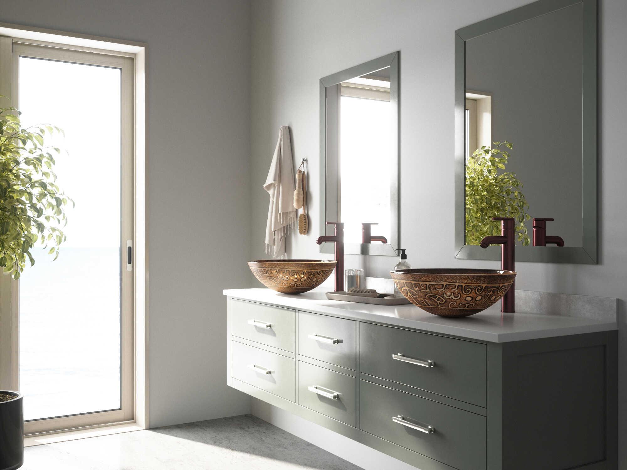 Vigo Golden Greek Vessel Bathroom Sink with Faucet