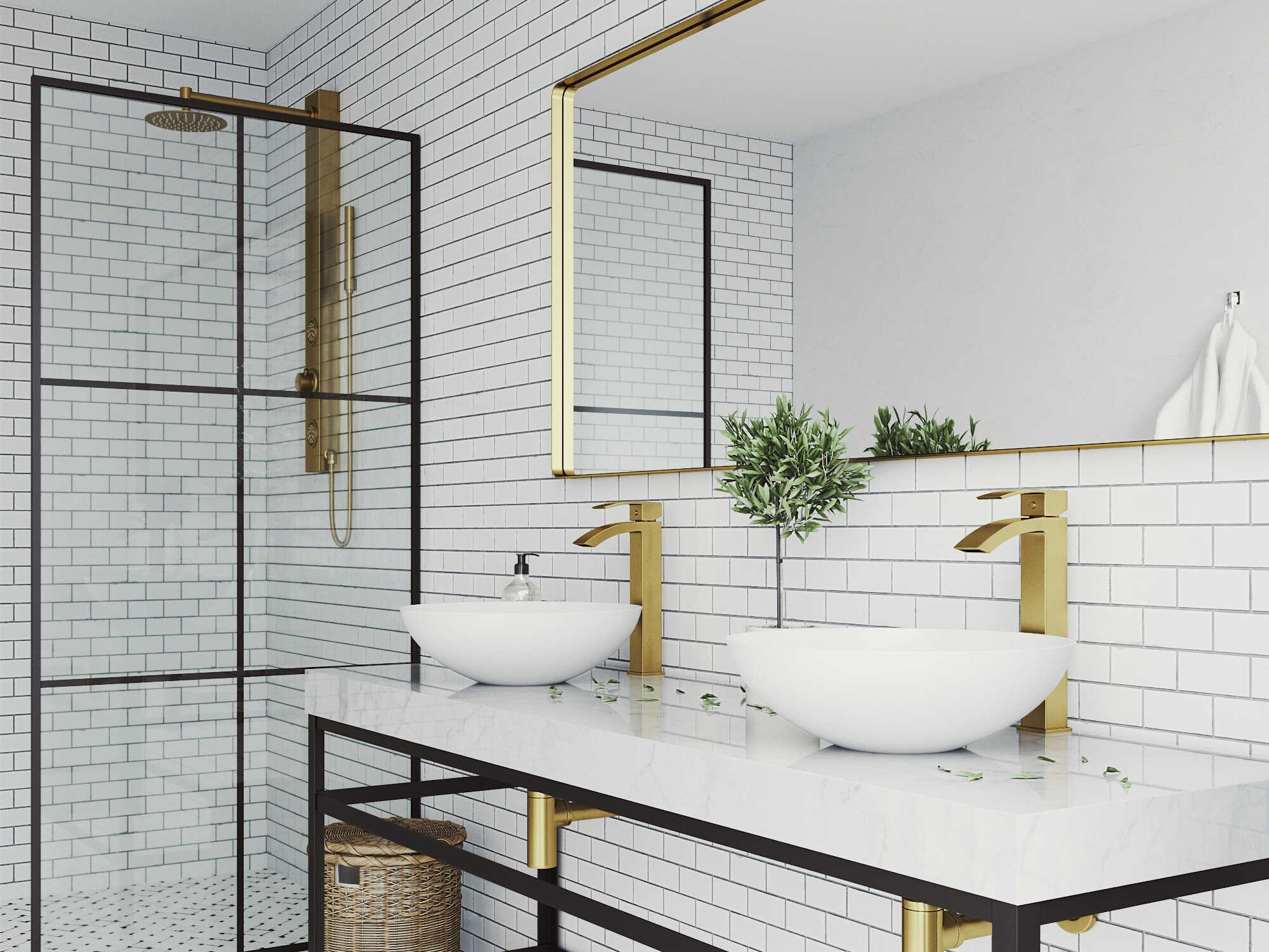 Vigo Lotus Matte White 16" Round Vessel Bathroom Sink with Matte Brushed Gold 1-Handle Duris Faucet and Pop-Up Drain