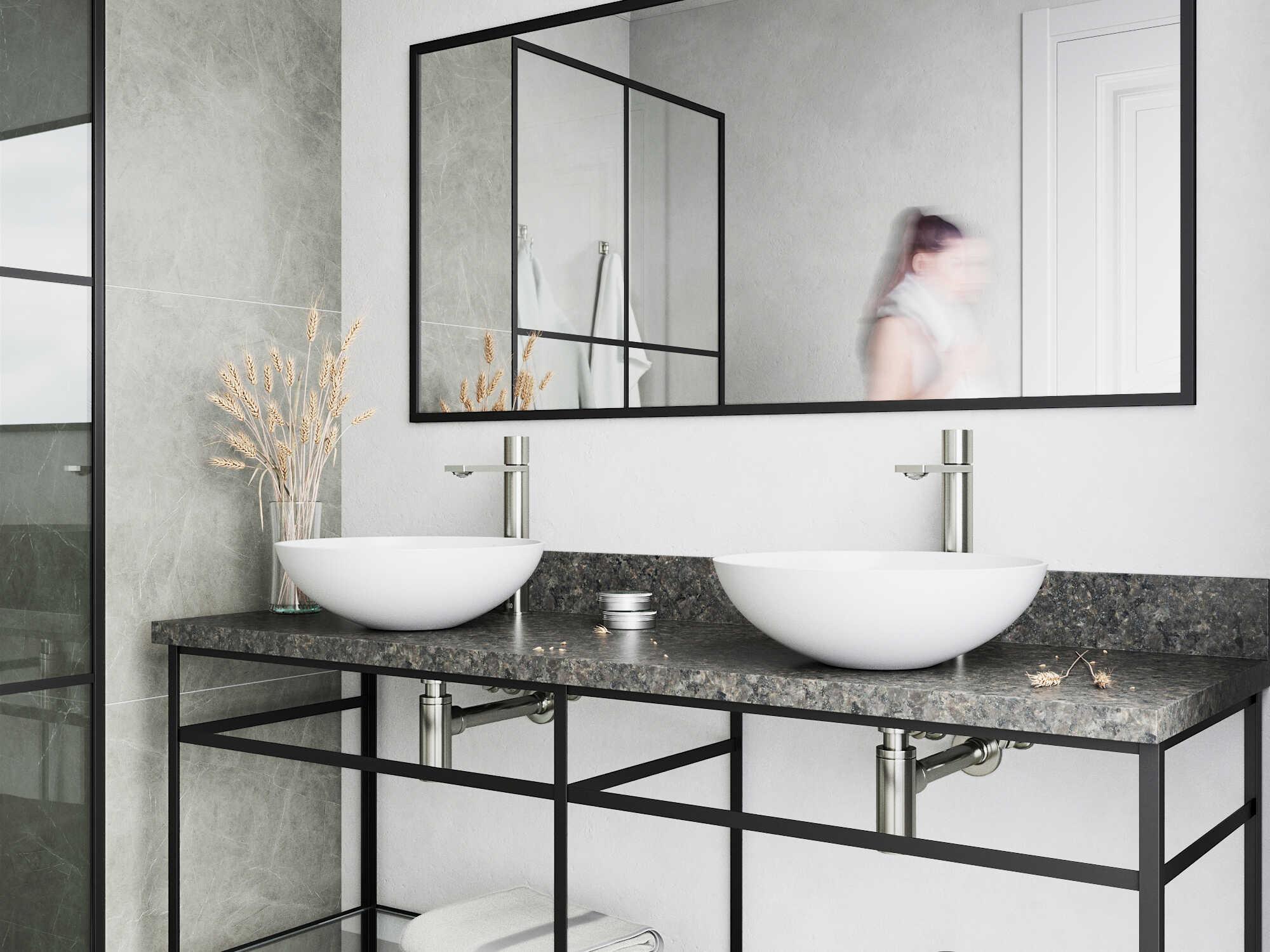 Vigo Lotus Matte White 16" Round Vessel Bathroom Sink with Brushed Nickel Gotham Faucet