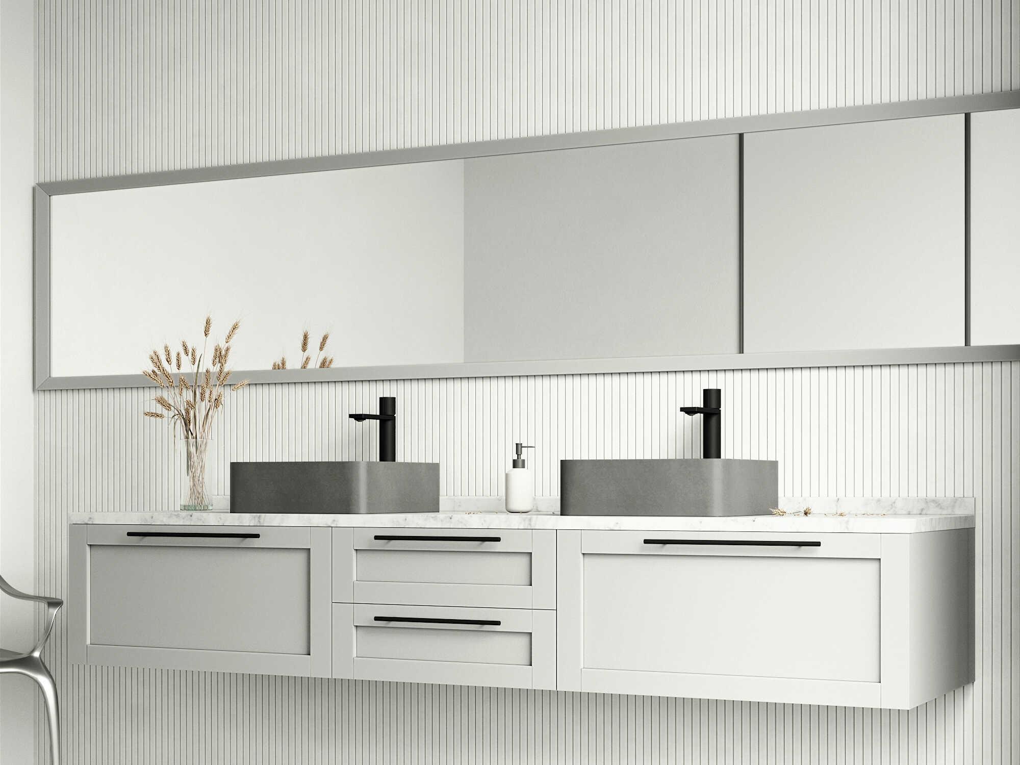 Vigo Concreto Stone Square Vessel Bathroom Sink with Gotham Faucet and Pop-Up Drain