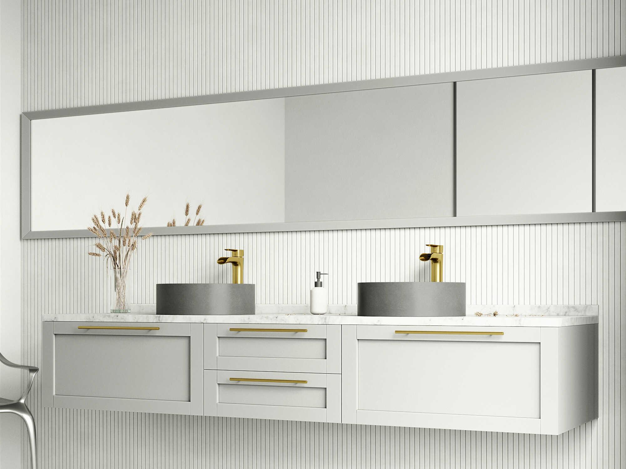 Vigo Concreto Stone Concrete Round Vessel Bathroom Sink with Niko Faucet and Pop-Up Drain