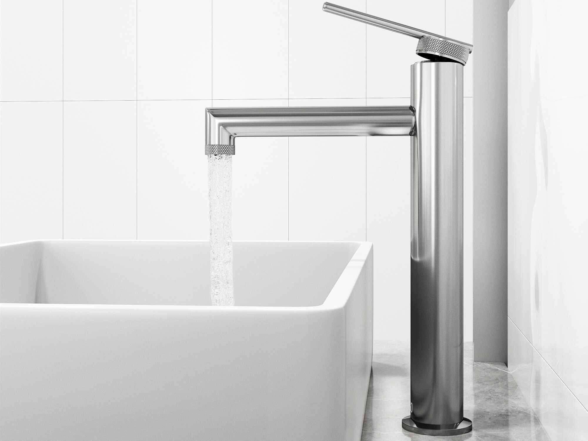 Vigo Magnolia Rectangular Vessel Bathroom Sink with Sterling Faucet and Pop-Up Drain