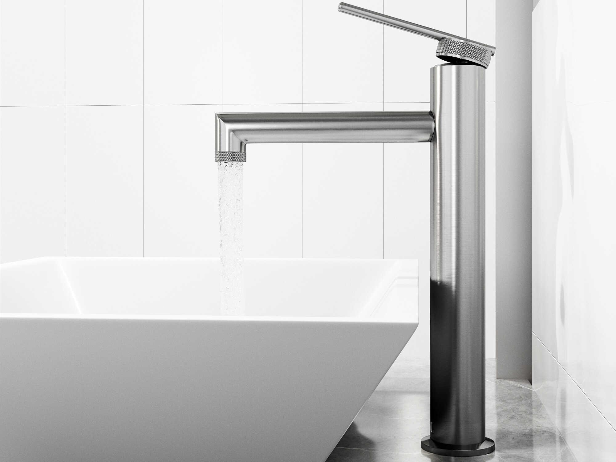 Vigo Vinca Rectangular Vessel Bathroom Sink with Faucet and Pop-Up Drain