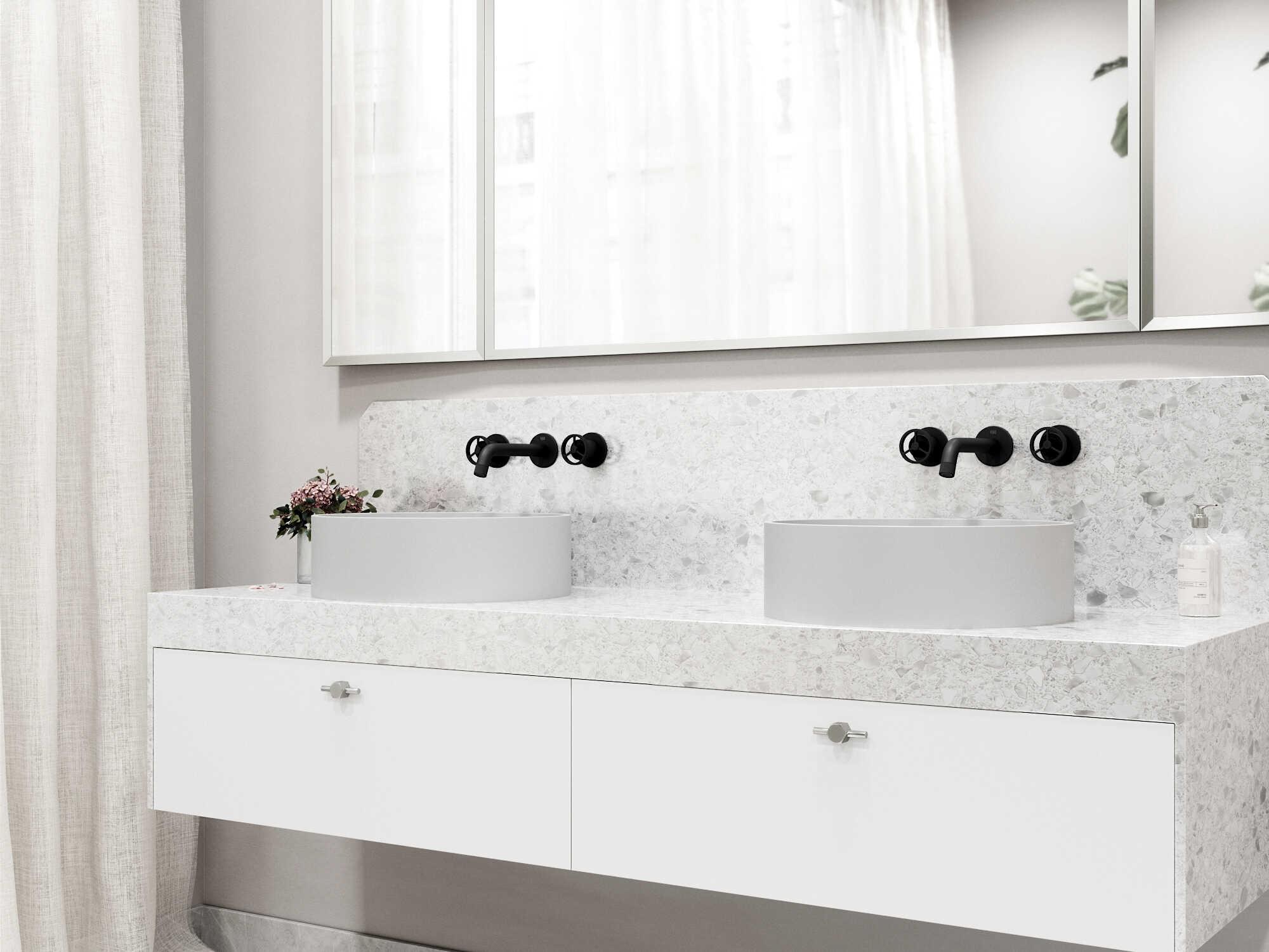 Vigo Anvil Round Vessel Bathroom Sink with Wall-Mount Faucet and Pop-Up Drain