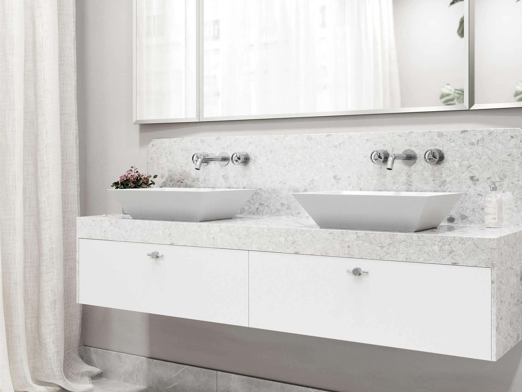 Vigo Vinca Rectangular Vessel Bathroom Sink with Wall-Mount Faucet and Pop-Up Drain