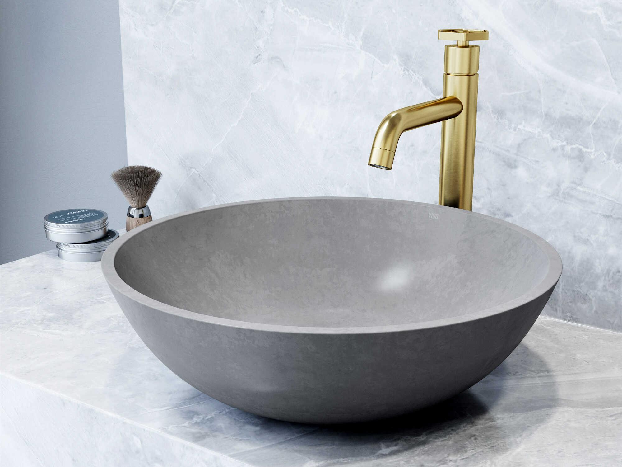 Vigo Ruxton Round Bathroom Sink with Vessel Faucet