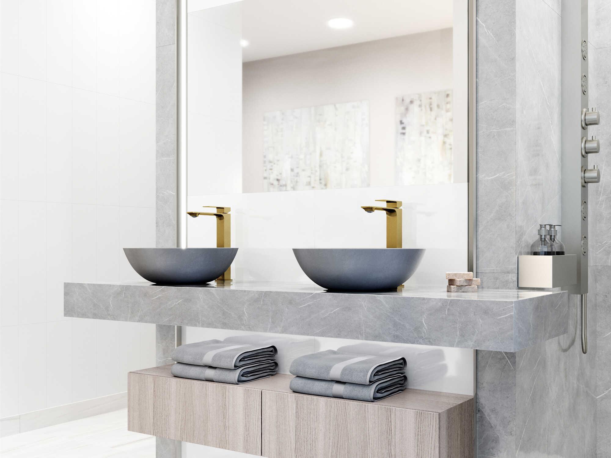 Vigo Dunn Round Vessel Bathroom Sink and Faucet