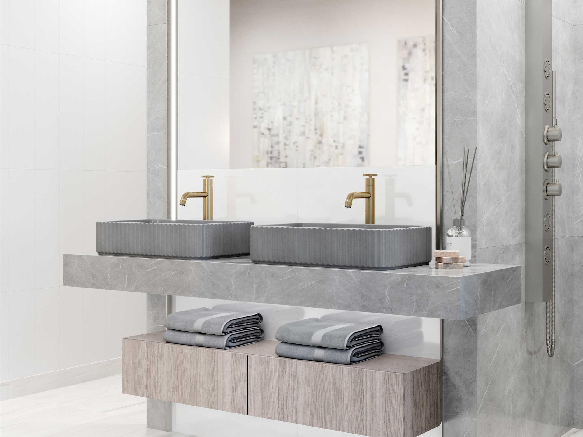 Vigo Windsor Rectangular Bathroom Vessel Sink with Cass Faucet and Pop-Up Drain