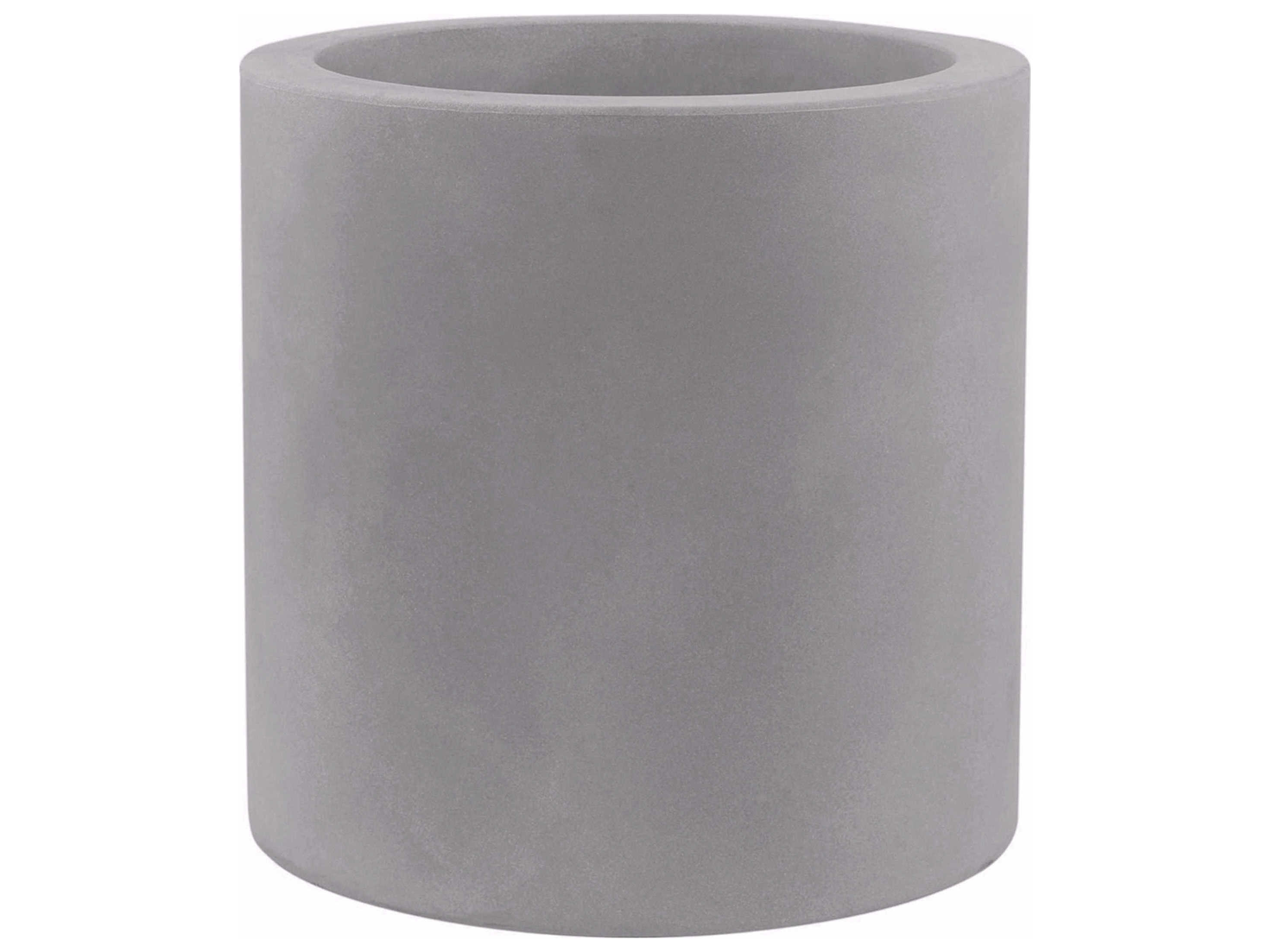 Vondom Outdoor Studio Vondom - Cylinder Planter - 19.75H - Basic - Gray