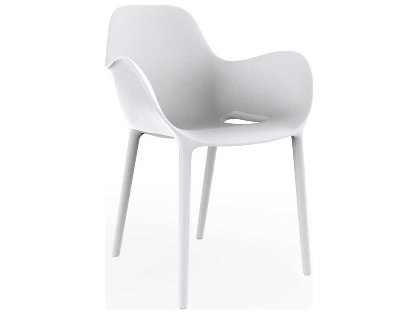 Vondom Outdoor Sabinas White Matte Resin Dining Chair Set of 4