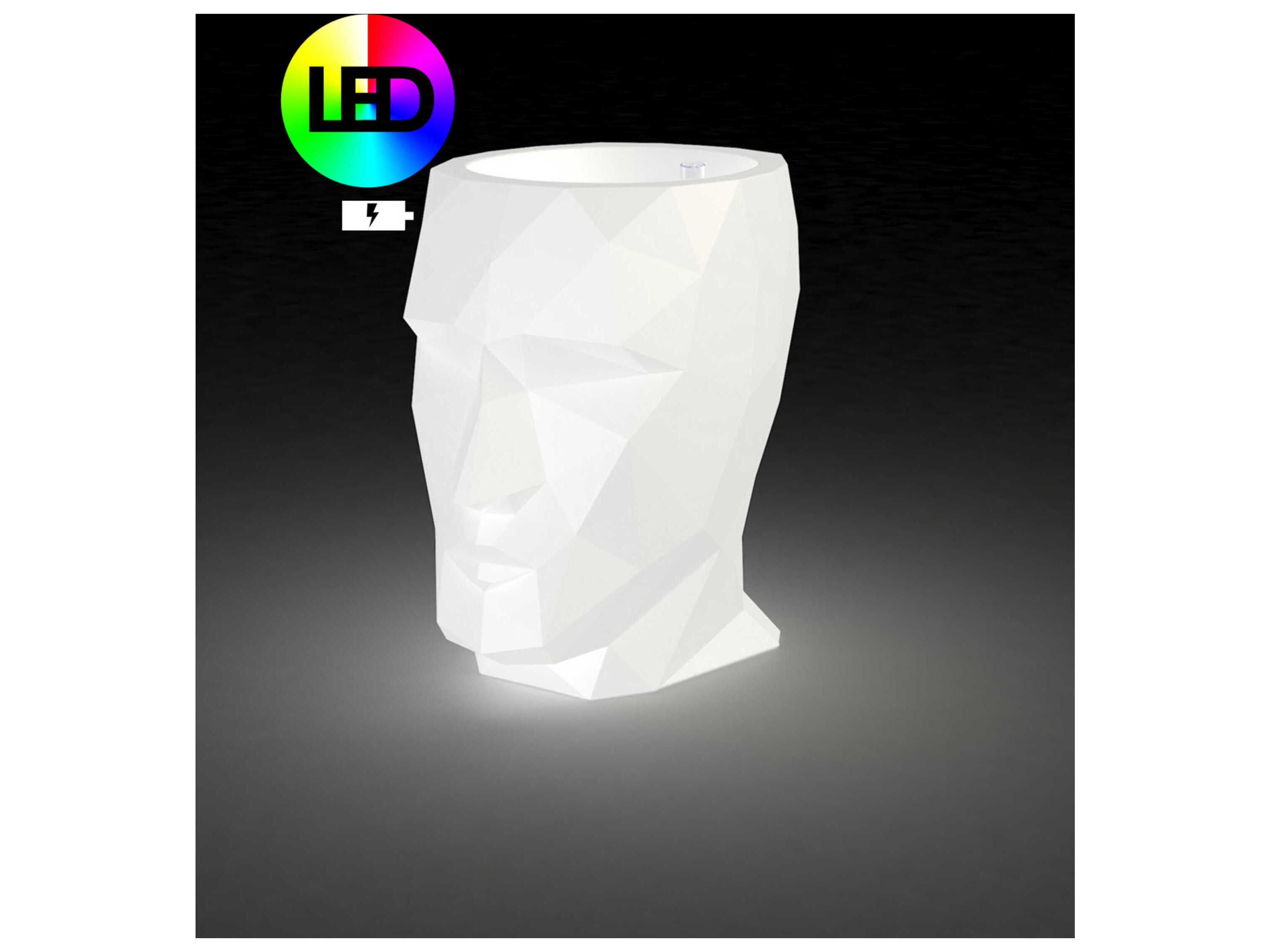 Vondom Outdoor Adan Planter LED RGBW Battery Ice