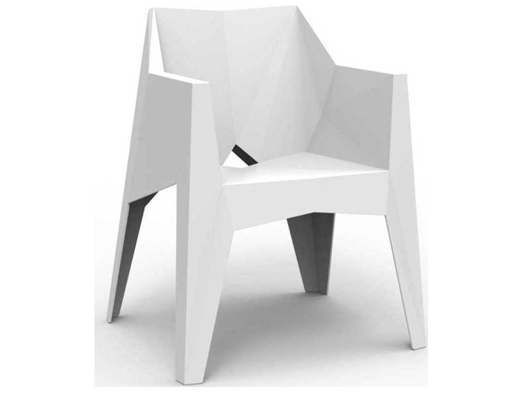 Vondom Outdoor Voxel White Matte Resin Dining Chair Set of 4