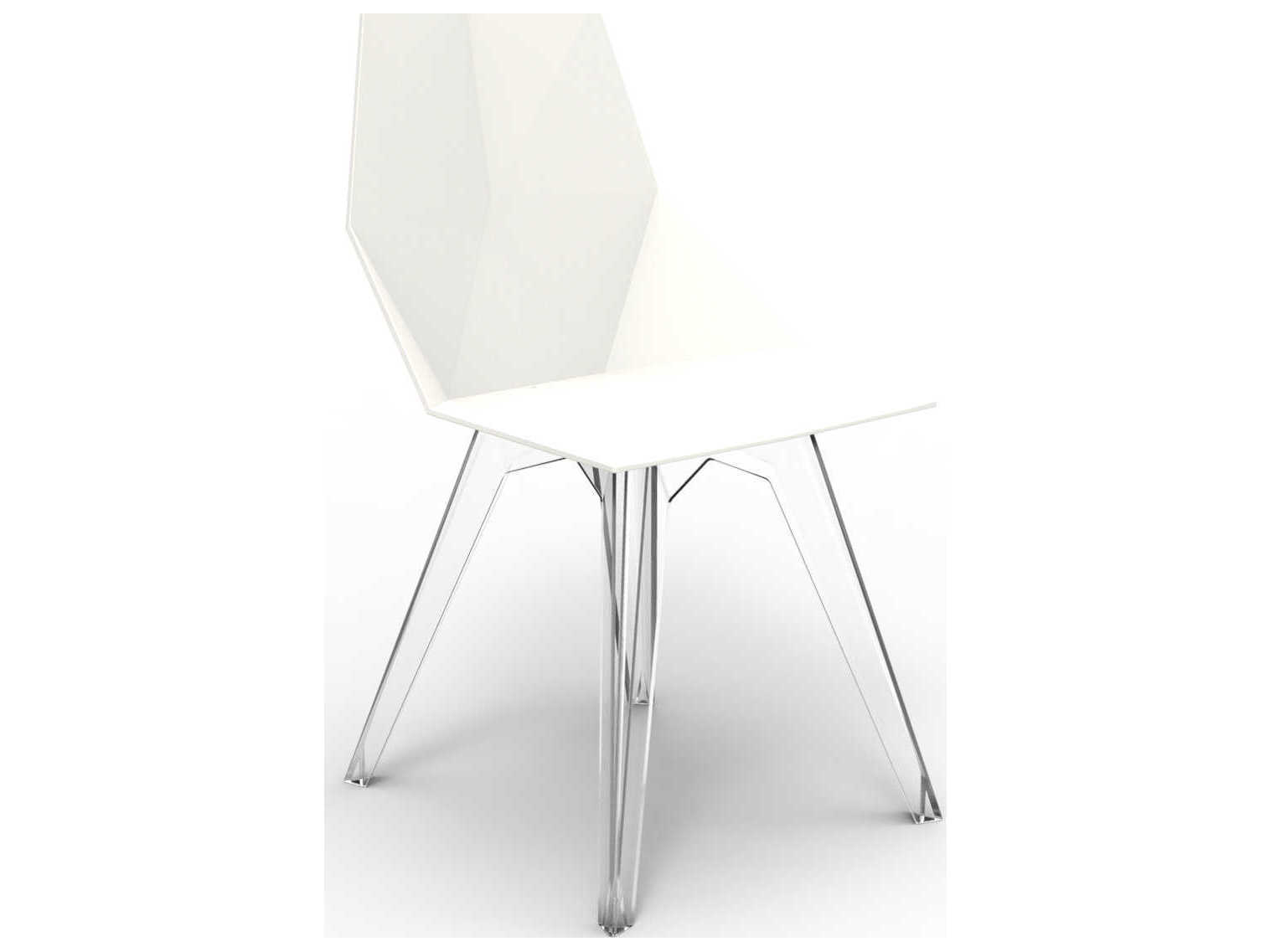 Vondom Outdoor Faz White Matte Resin Dining Chair Set of 4