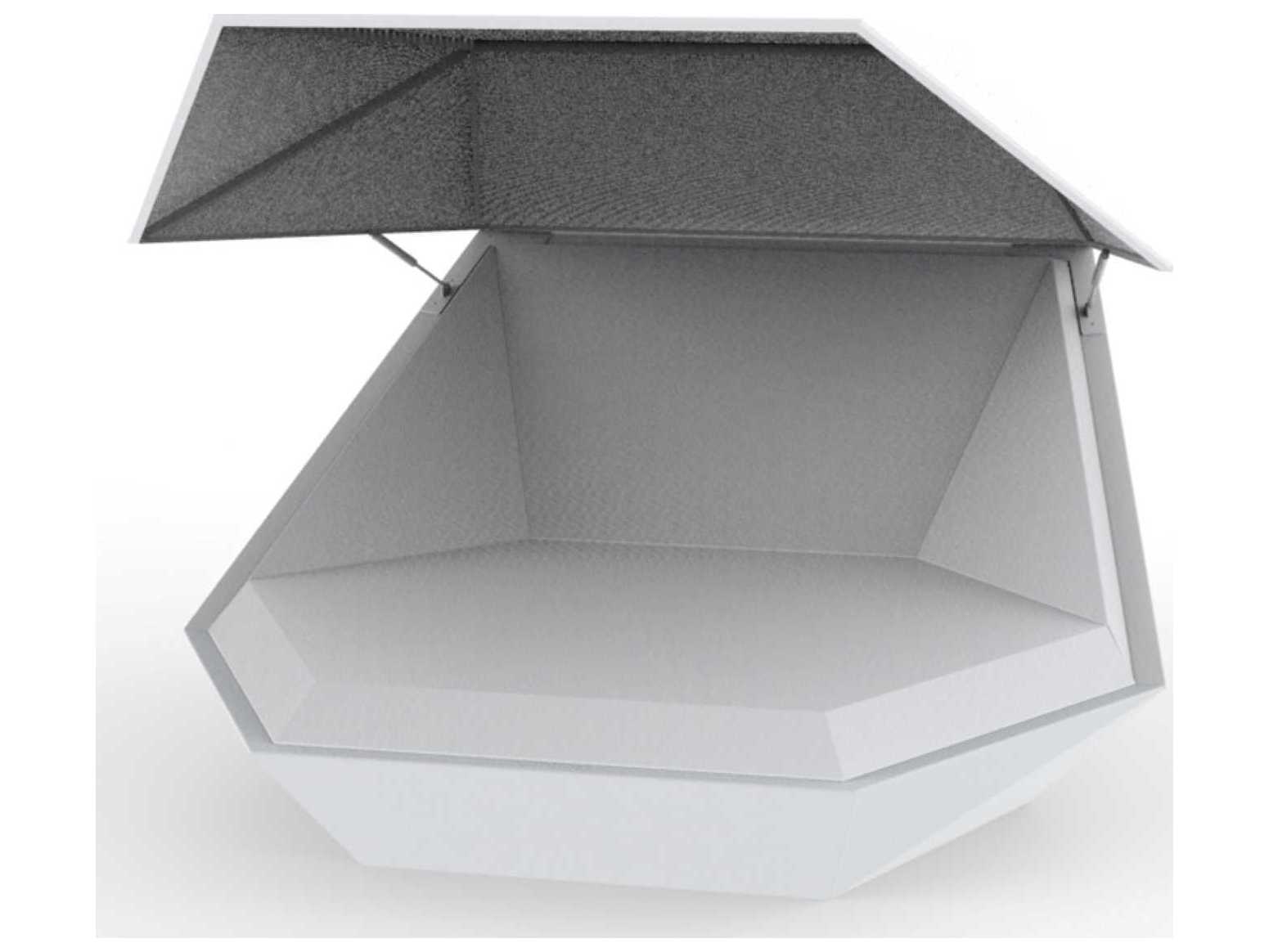Vondom Outdoor Faz White Polypropylene Daybed with Hinged Canopy
