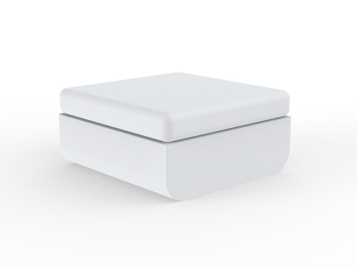 Vondom Outdoor Ulm White Matte Resin Cushion Ottoman