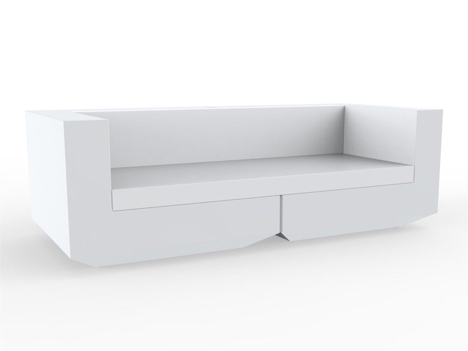 Vondom Outdoor Vela White Matte Resin Cushion Sofa