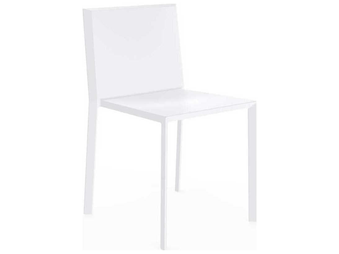 Vondom Outdoor Quartz White Matte Resin Dining Chair Set of 4